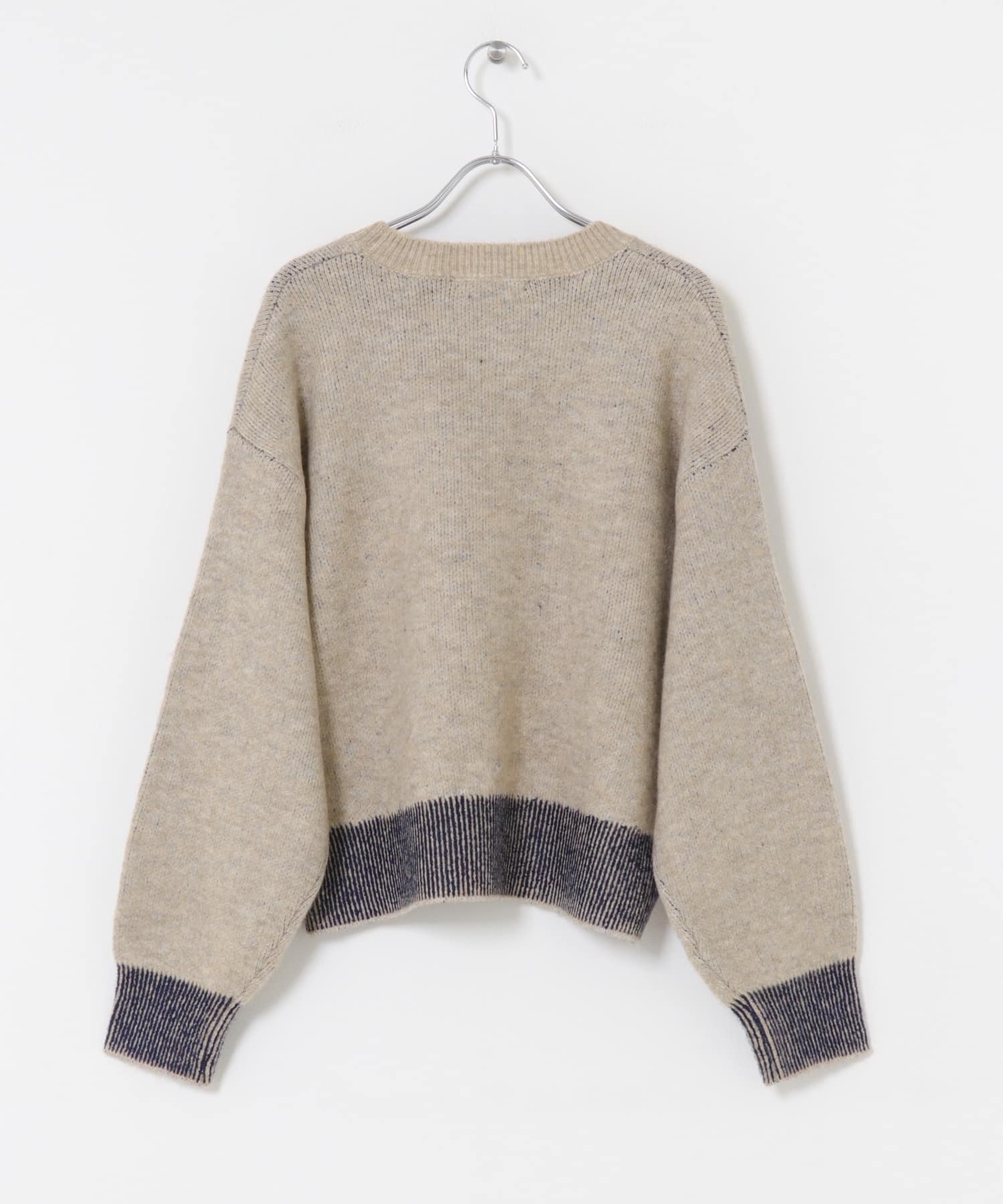 ロゴシシュウバイカラーリブニット BEIGE One