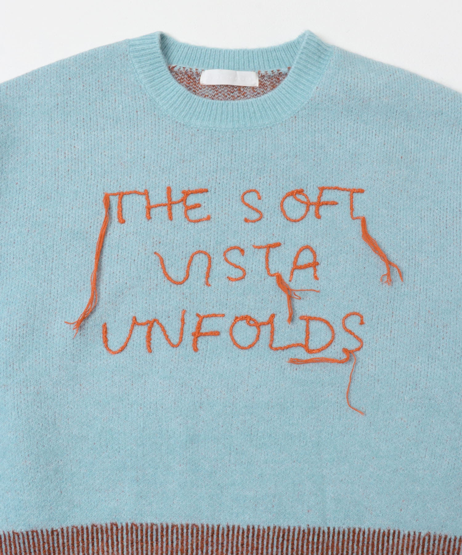 ロゴシシュウバイカラーリブニット BLUE One