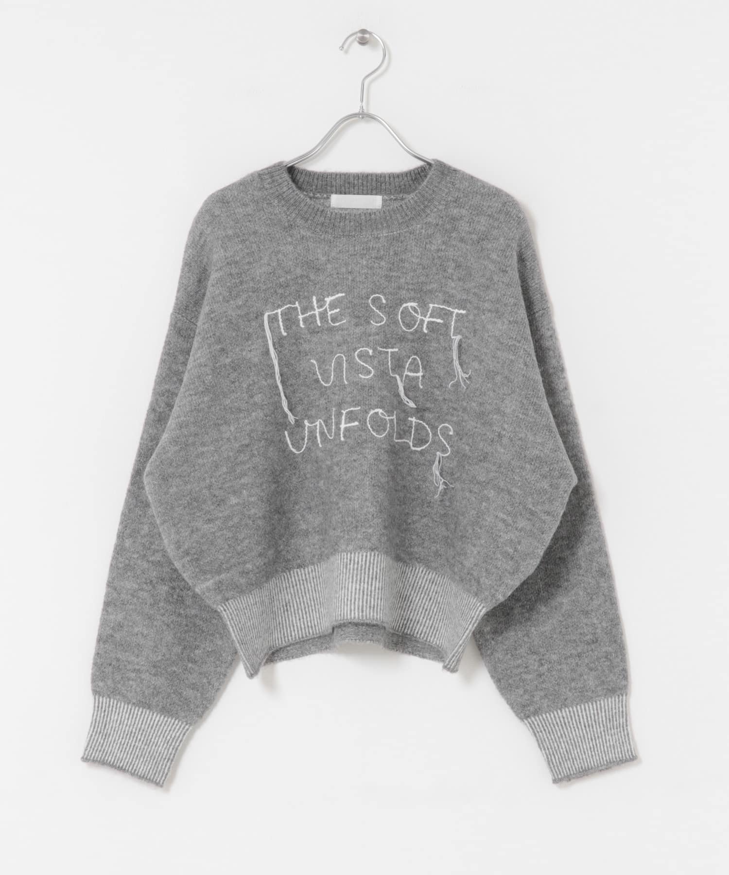 ロゴシシュウバイカラーリブニット GRAY One