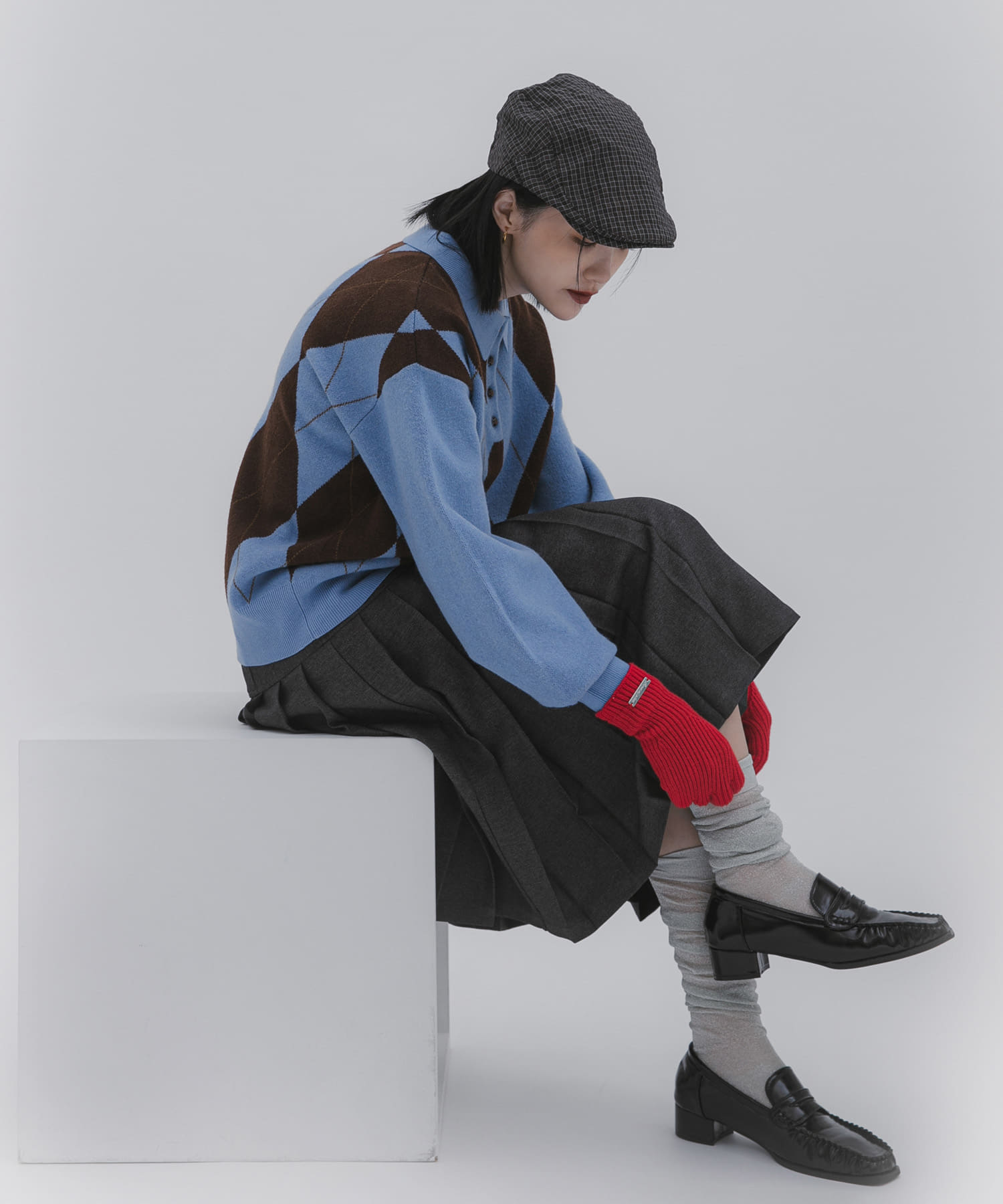 ポロシャツジャガードセーター