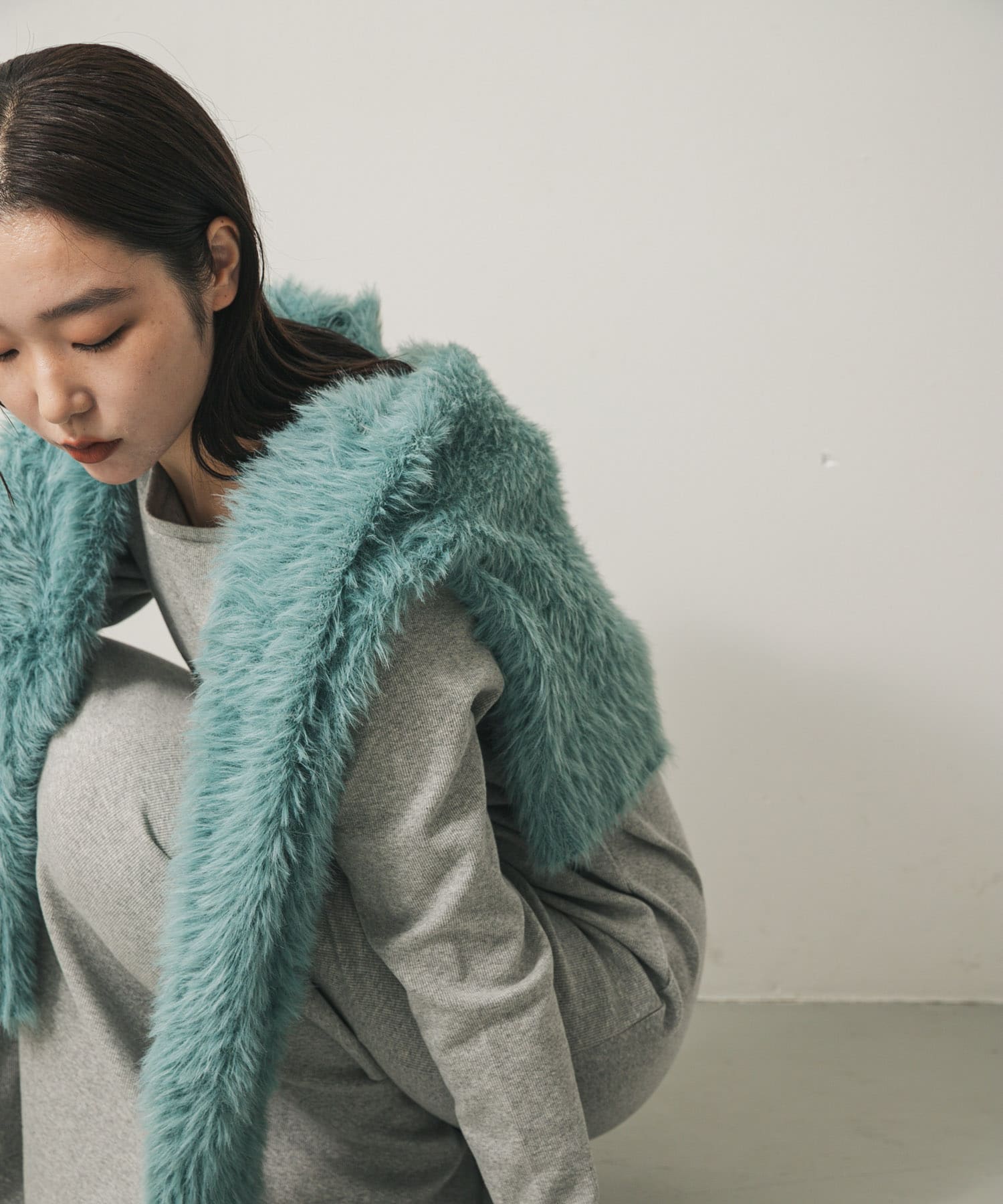 ミックスシャギーセーター TURQUOISE One