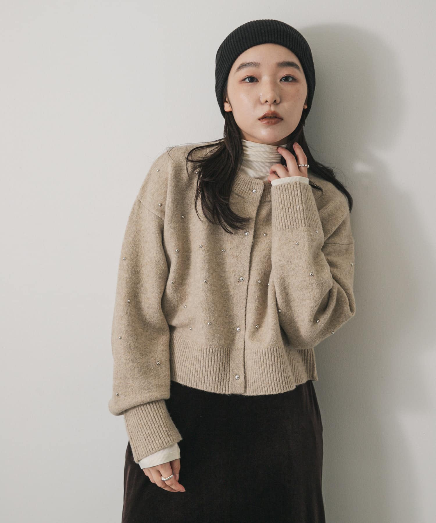 洗濯可』ボールビーズカーディガン(One TURQUOISE): トップス｜URBAN