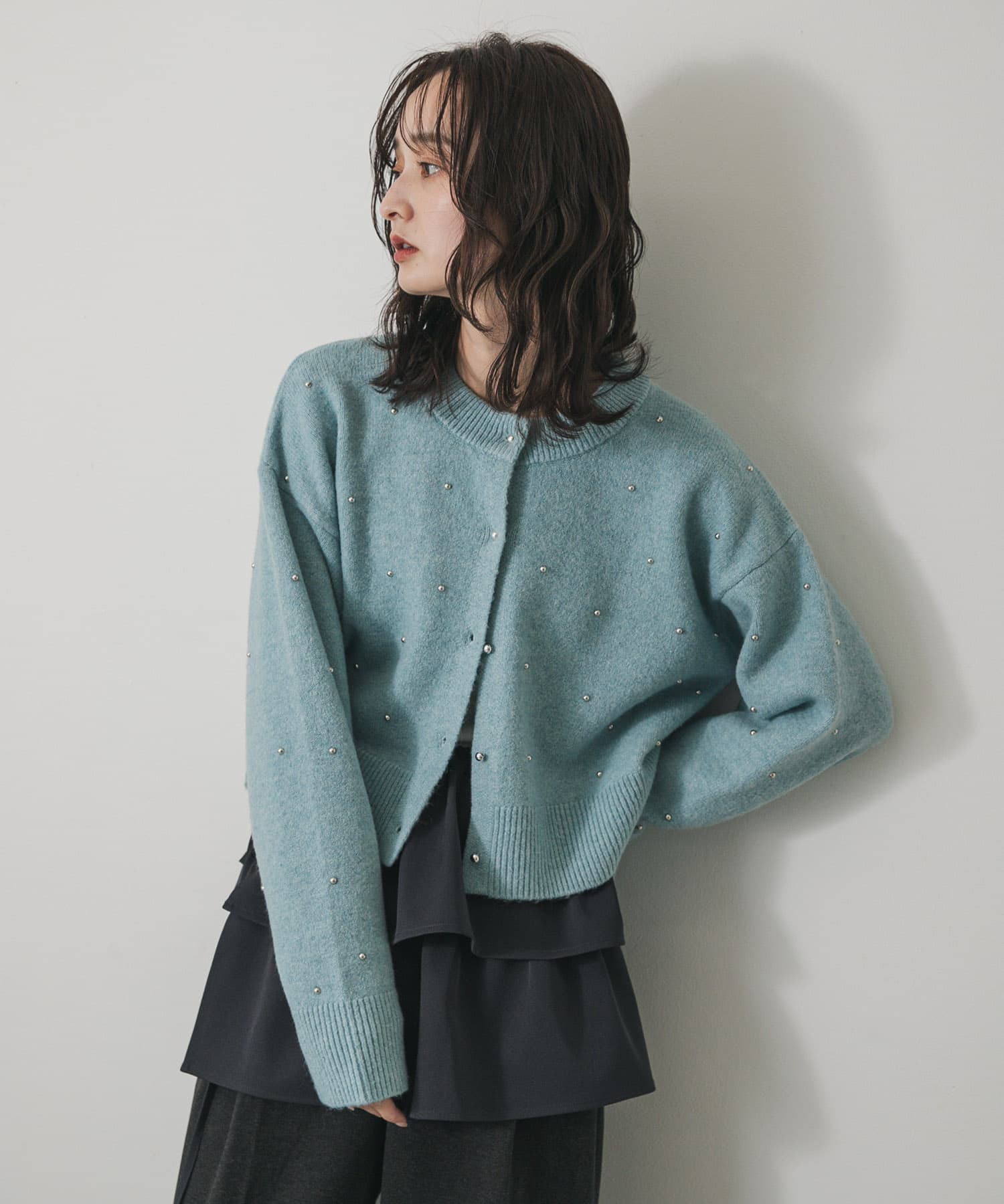 洗濯可』ボールビーズカーディガン(One TURQUOISE): トップス｜URBAN