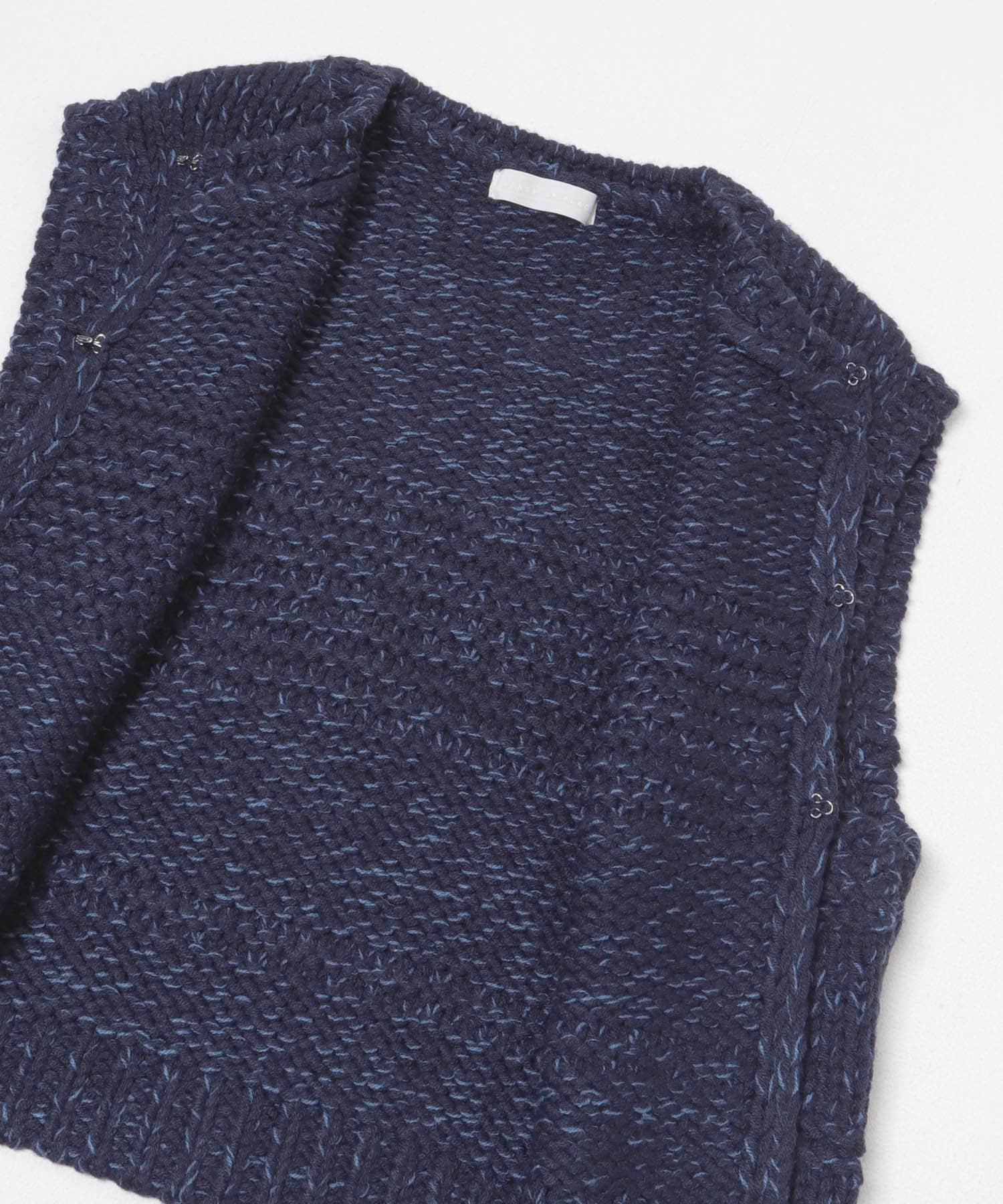 『洗濯可』ミックスカラーローゲージベスト NAVY One