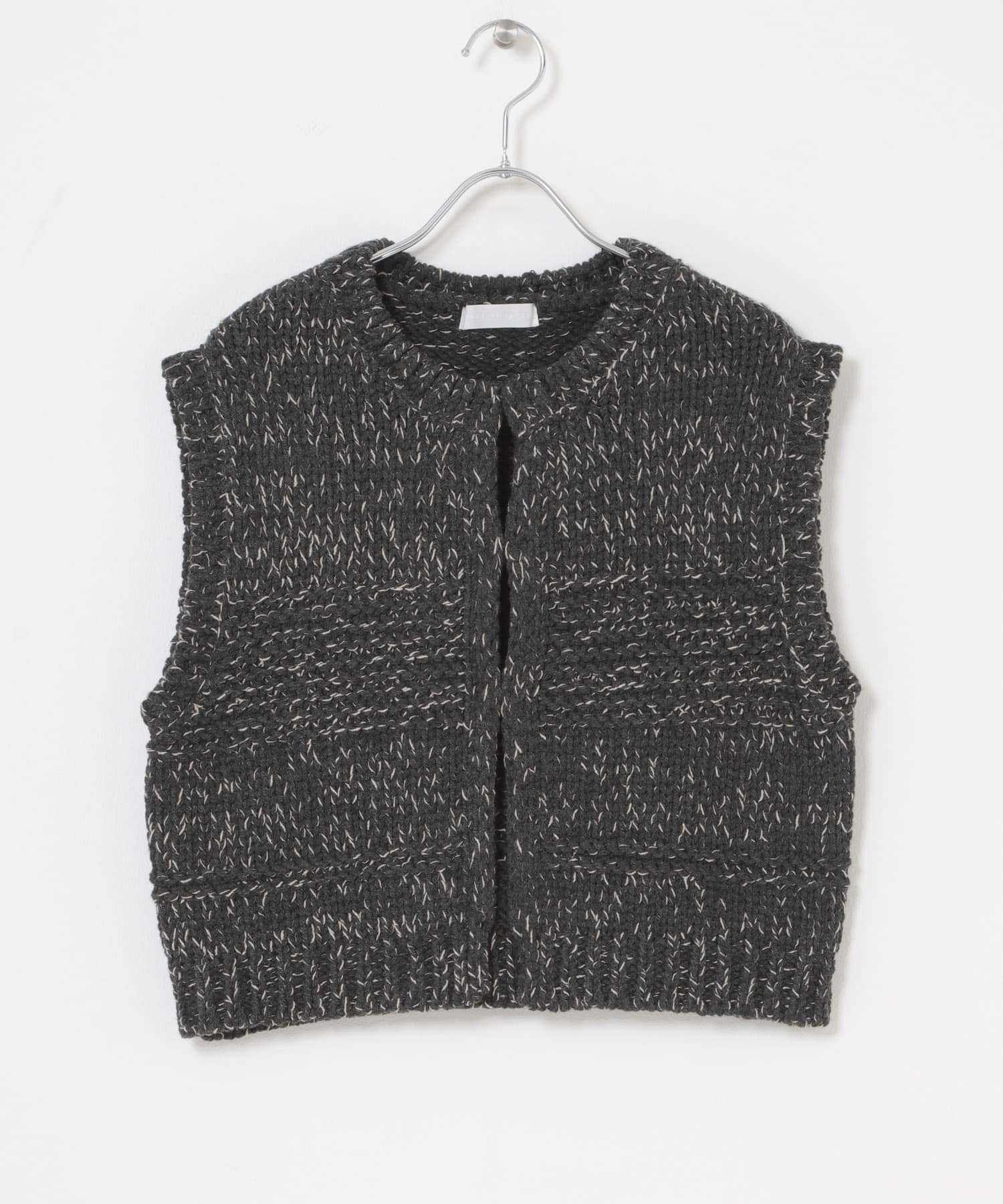 『洗濯可』ミックスカラーローゲージベスト BLACK One