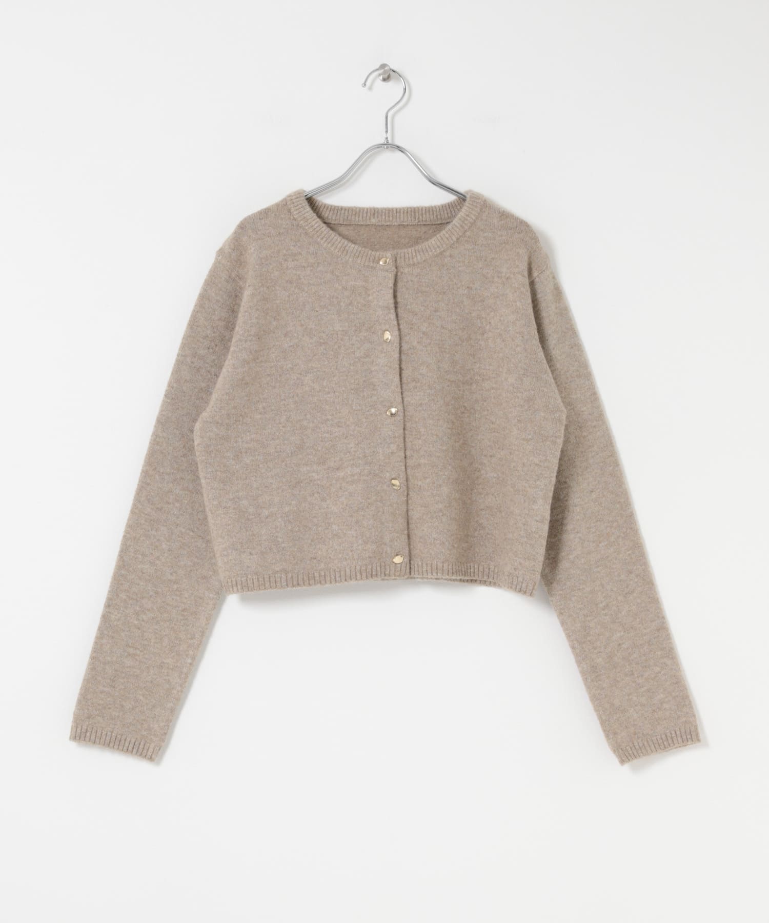 『洗濯可』メタルボタンカーディガン BEIGE One