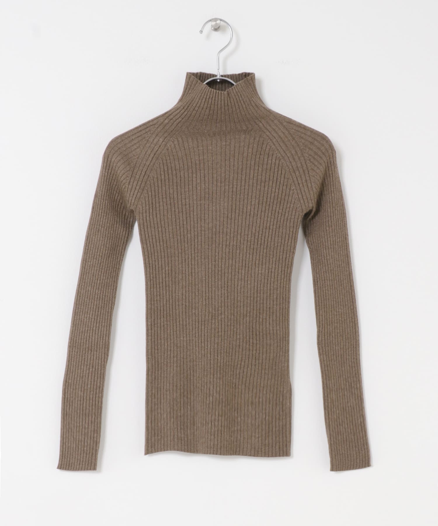 『一部WEB限定カラー』『毛玉防止』ストレッチリブハイネックセーター MOCHA COMPACT