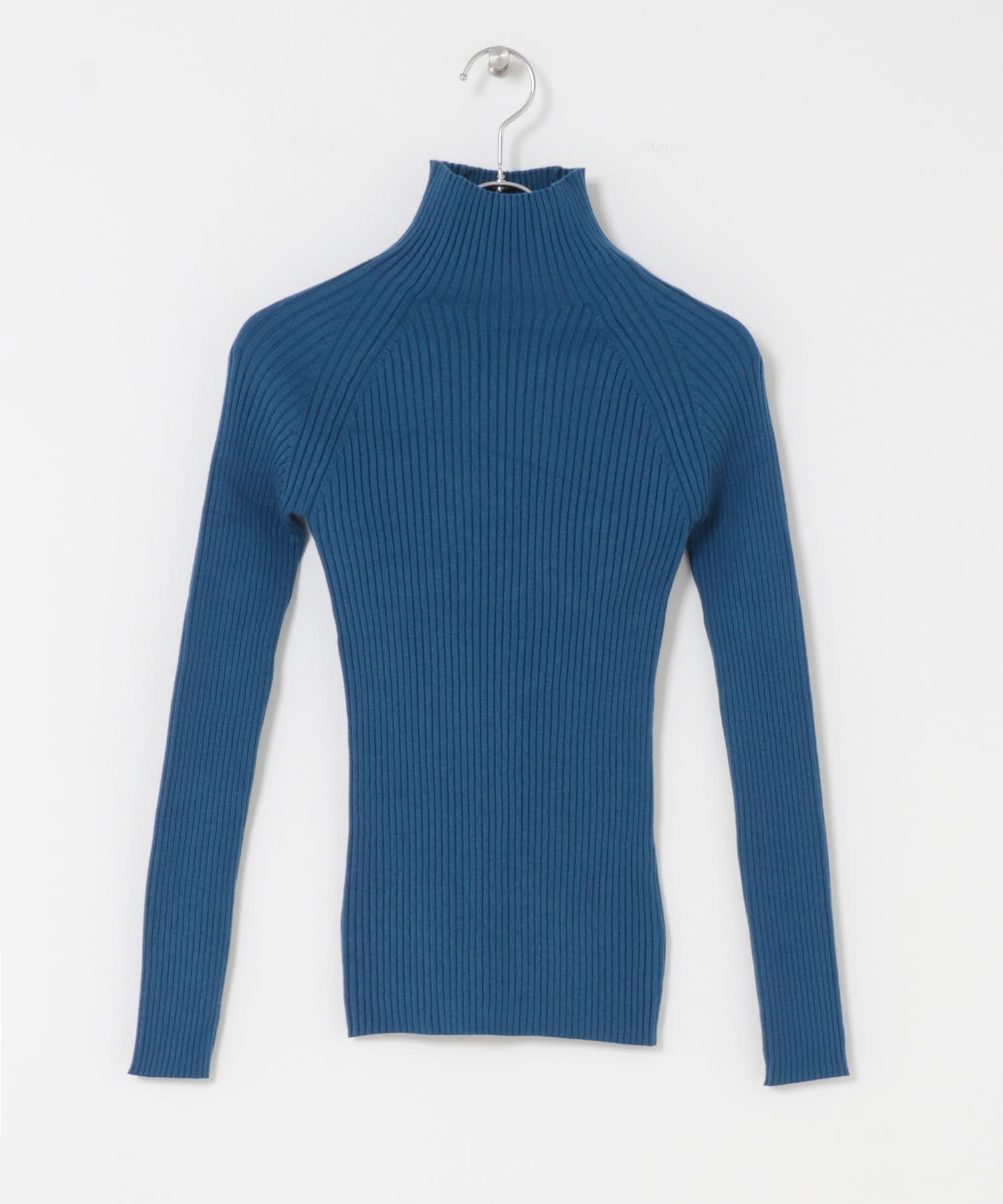 『一部WEB限定カラー』『毛玉防止』ストレッチリブハイネックセーター BLUE COMPACT