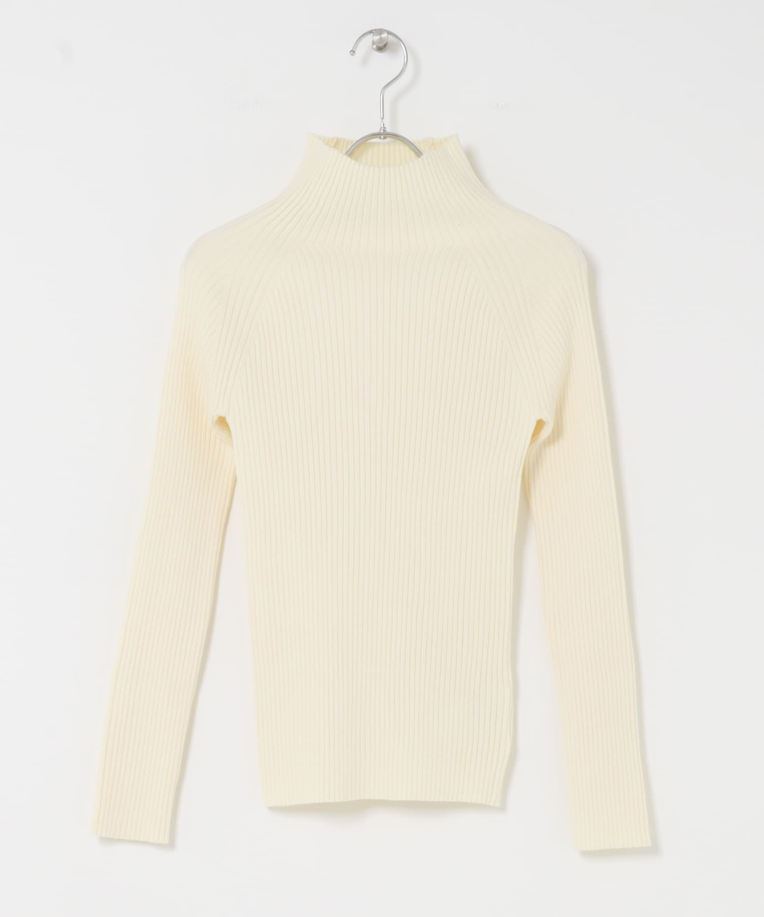 『一部WEB限定カラー』『毛玉防止』ストレッチリブハイネックセーター IVORY COMPACT