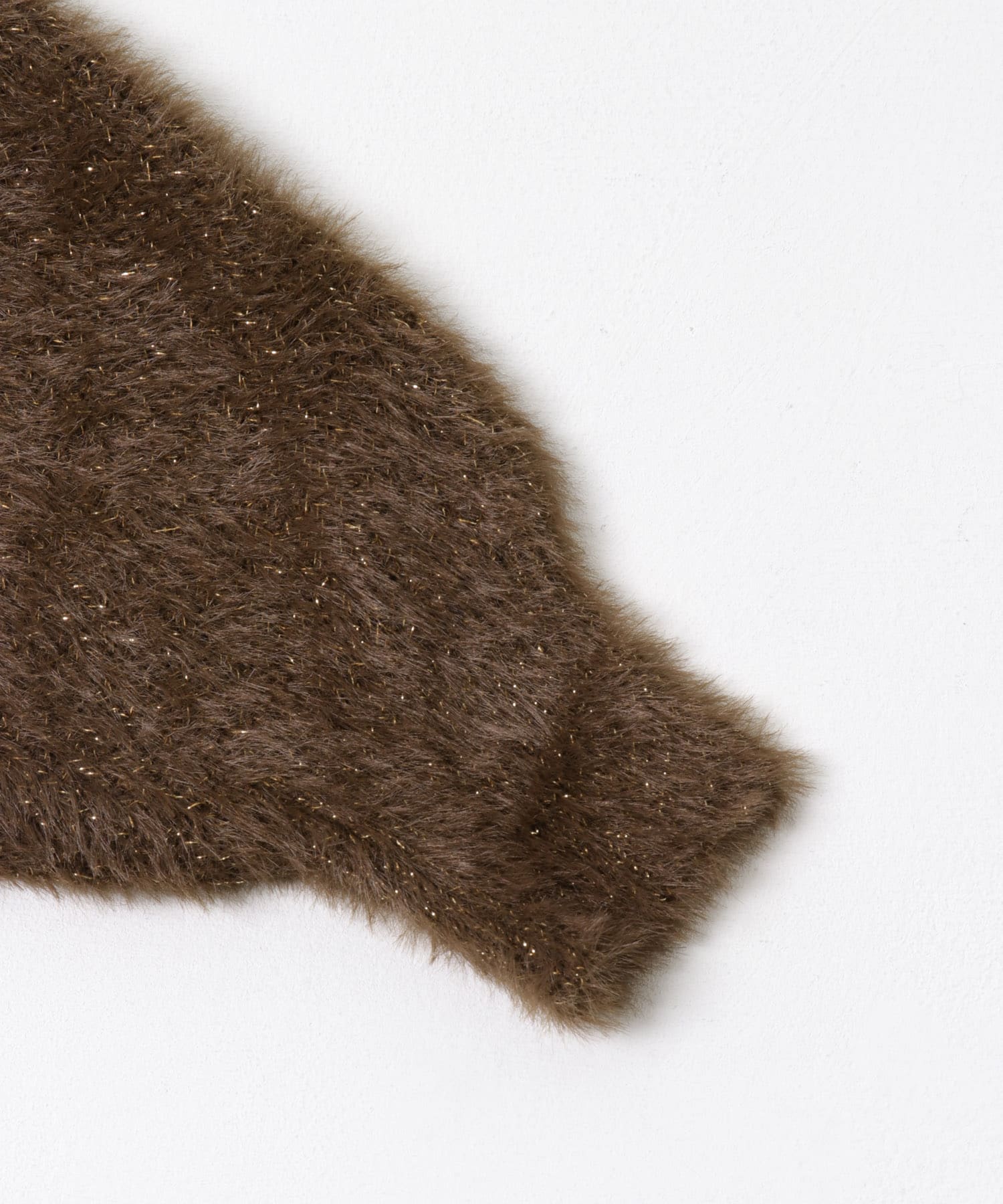 『一部WEB限定カラー』ラメシャギークロップドカーディガン BROWN one