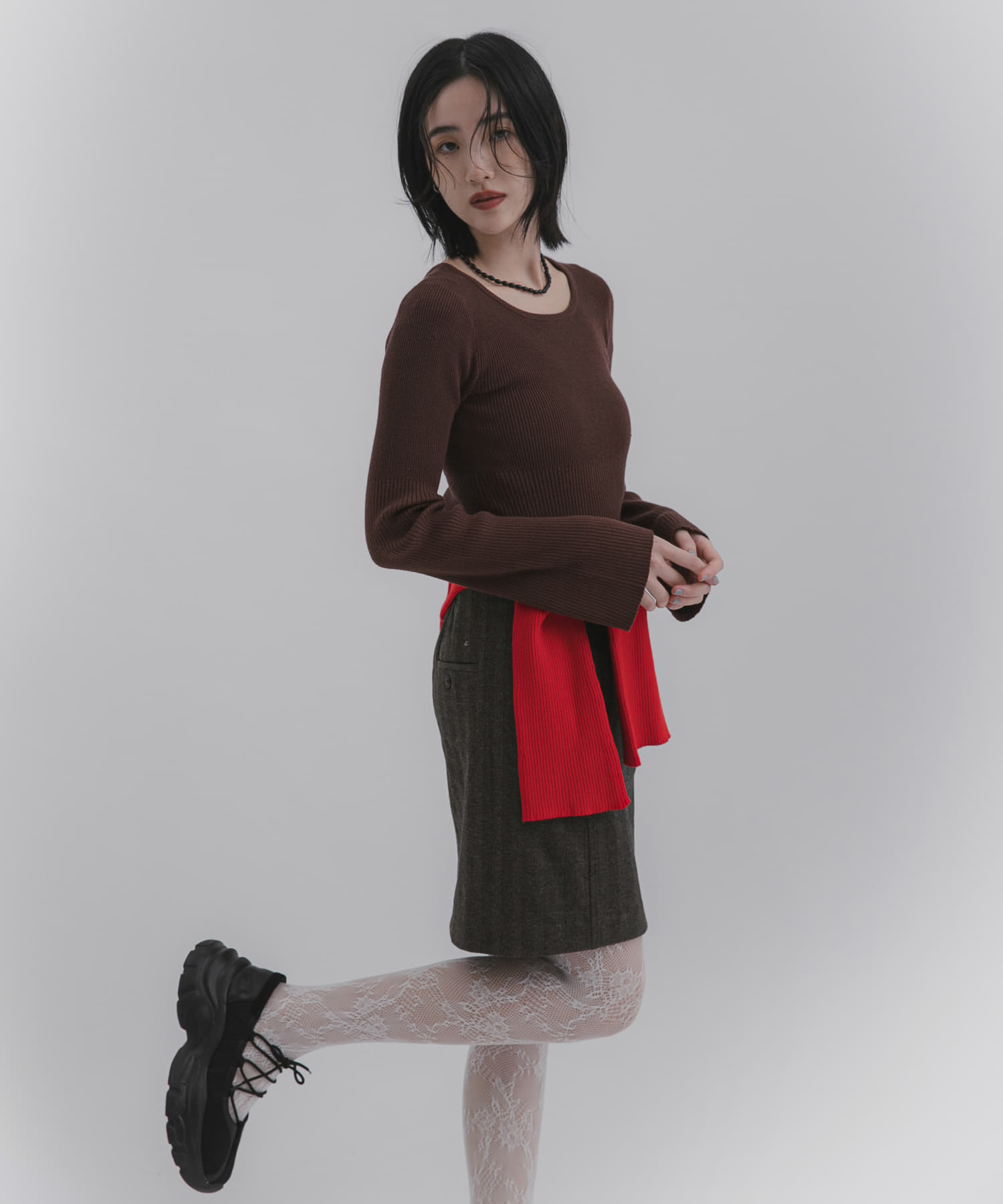 『WEB限定』2WAYストレッチラウンドネックセーター