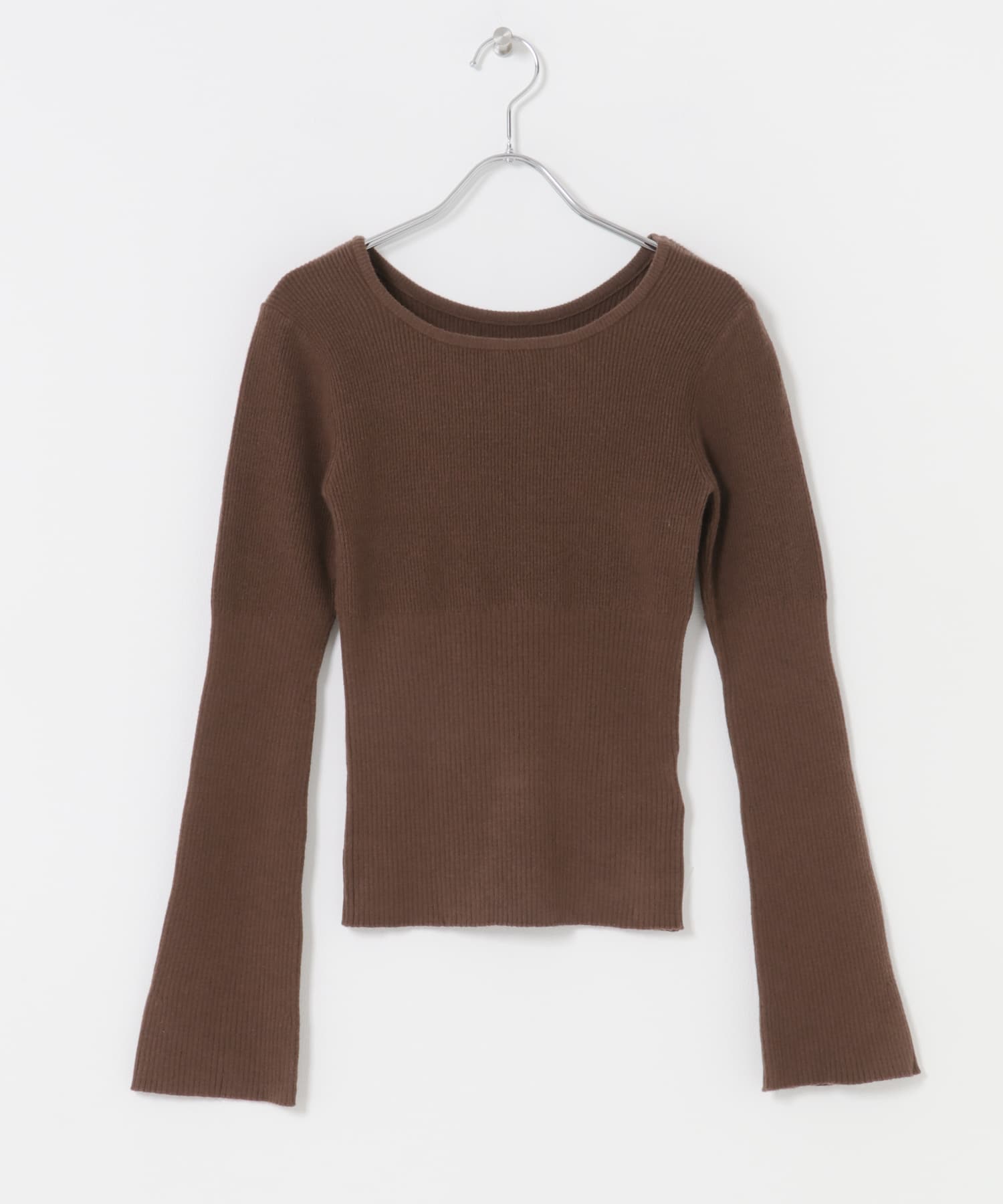 『WEB限定』2WAYストレッチラウンドネックセーター BROWN one