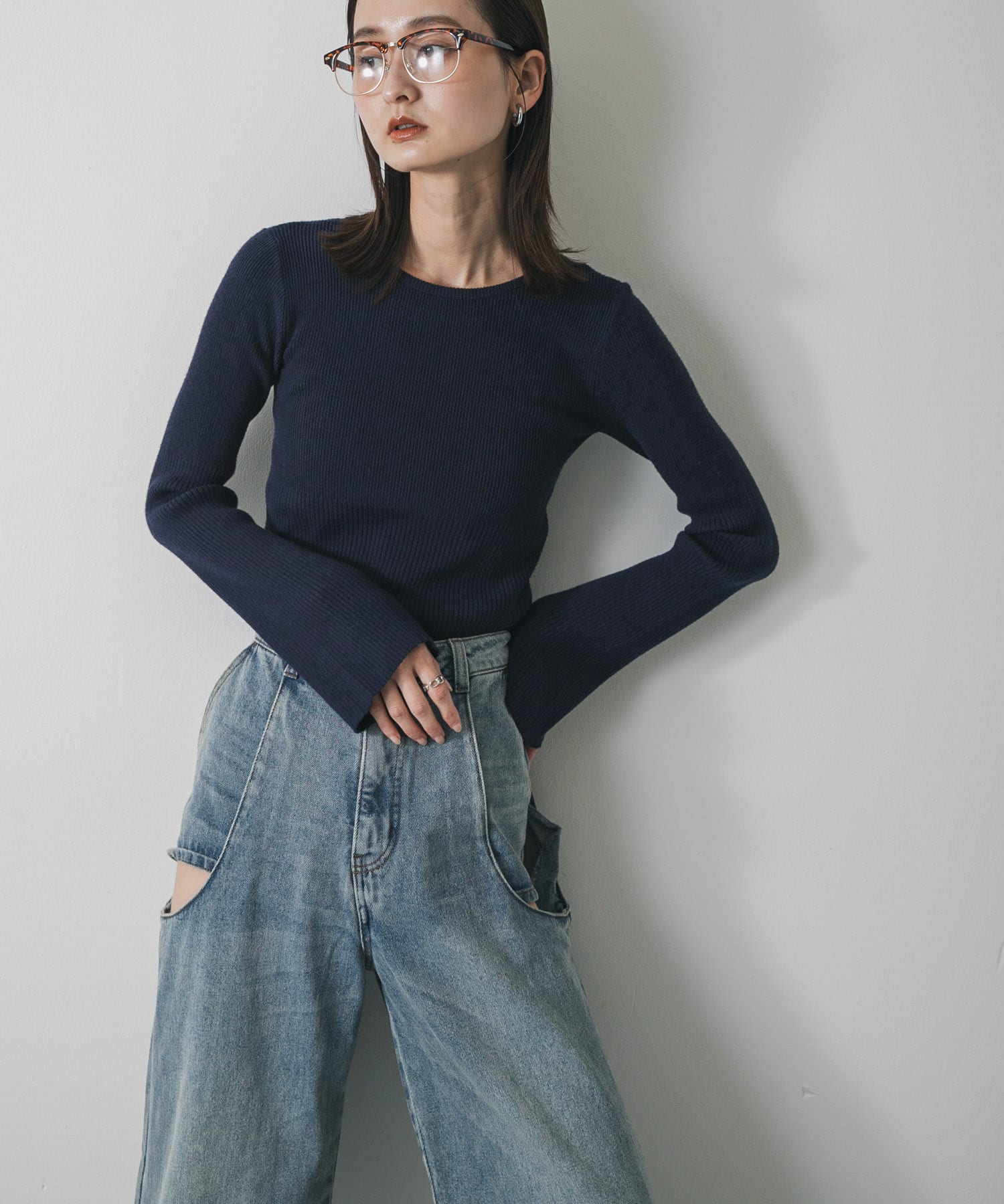 『WEB限定』2WAYストレッチラウンドネックセーター