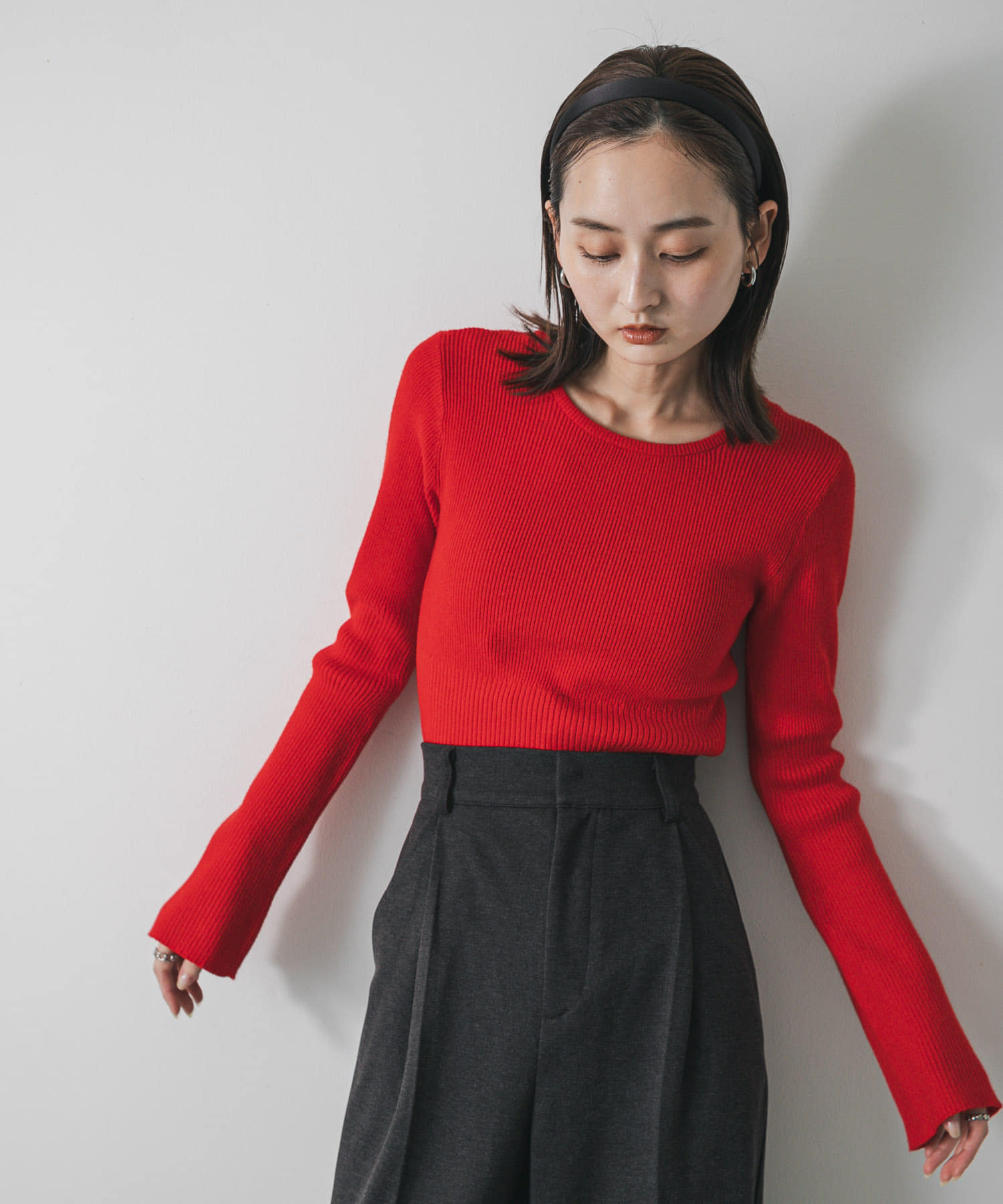 『WEB限定』2WAYストレッチラウンドネックセーター