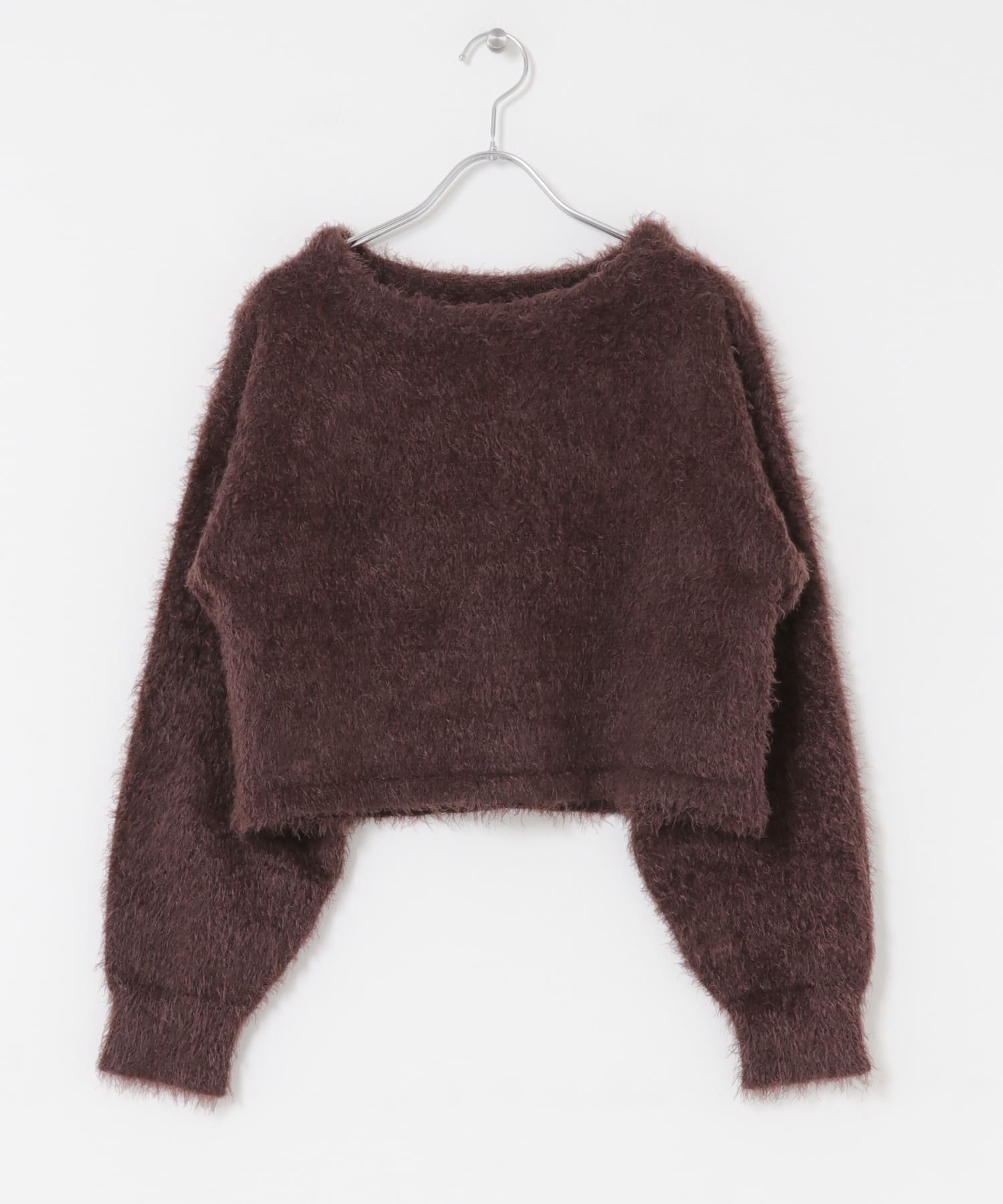 クロップドシャギーセーター BROWN one