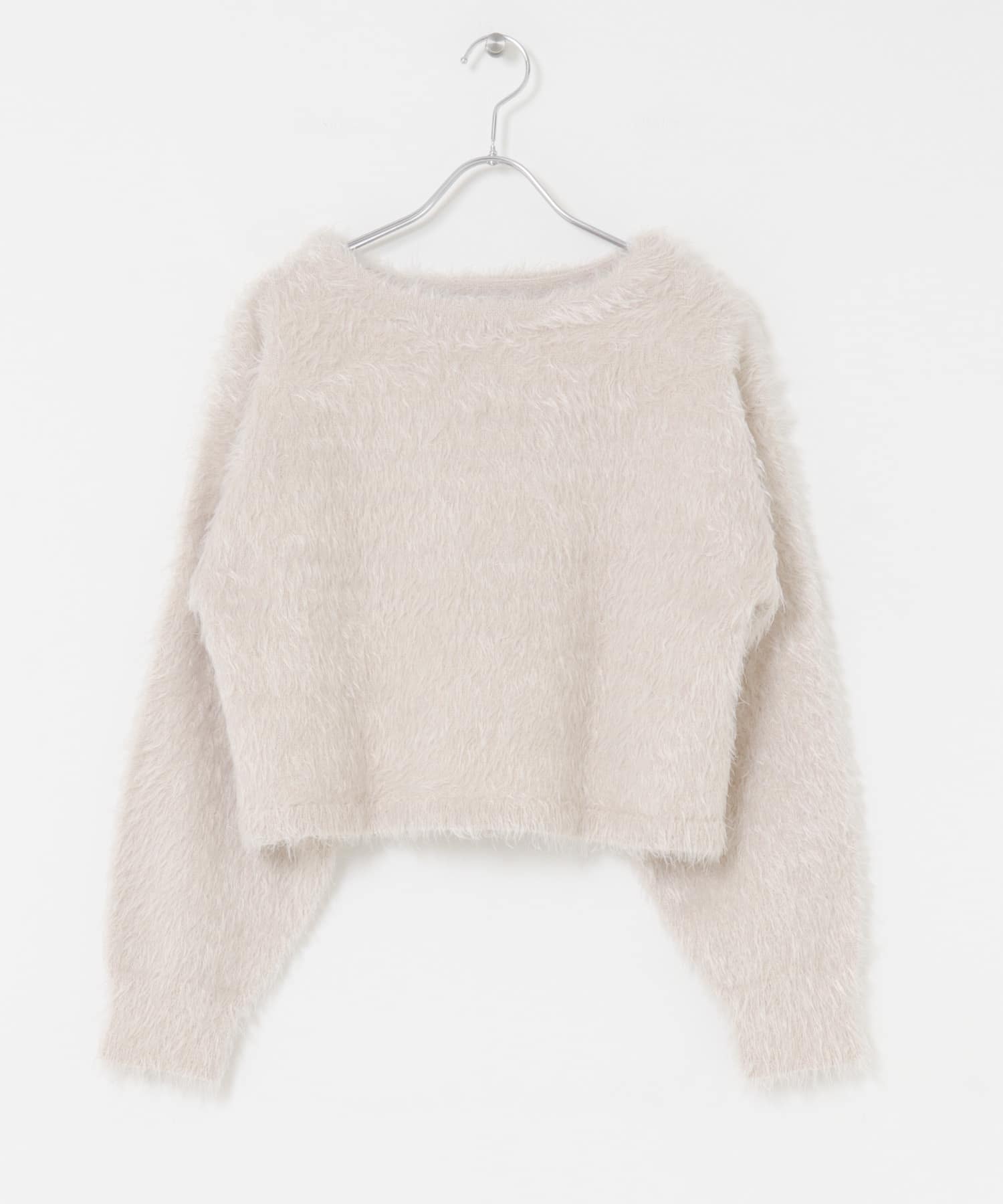 クロップドシャギーセーター BEIGE one