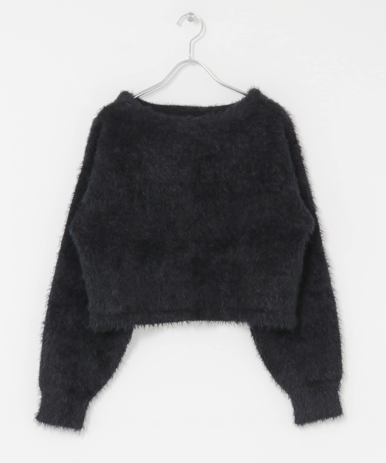 クロップドシャギーセーター BLACK one