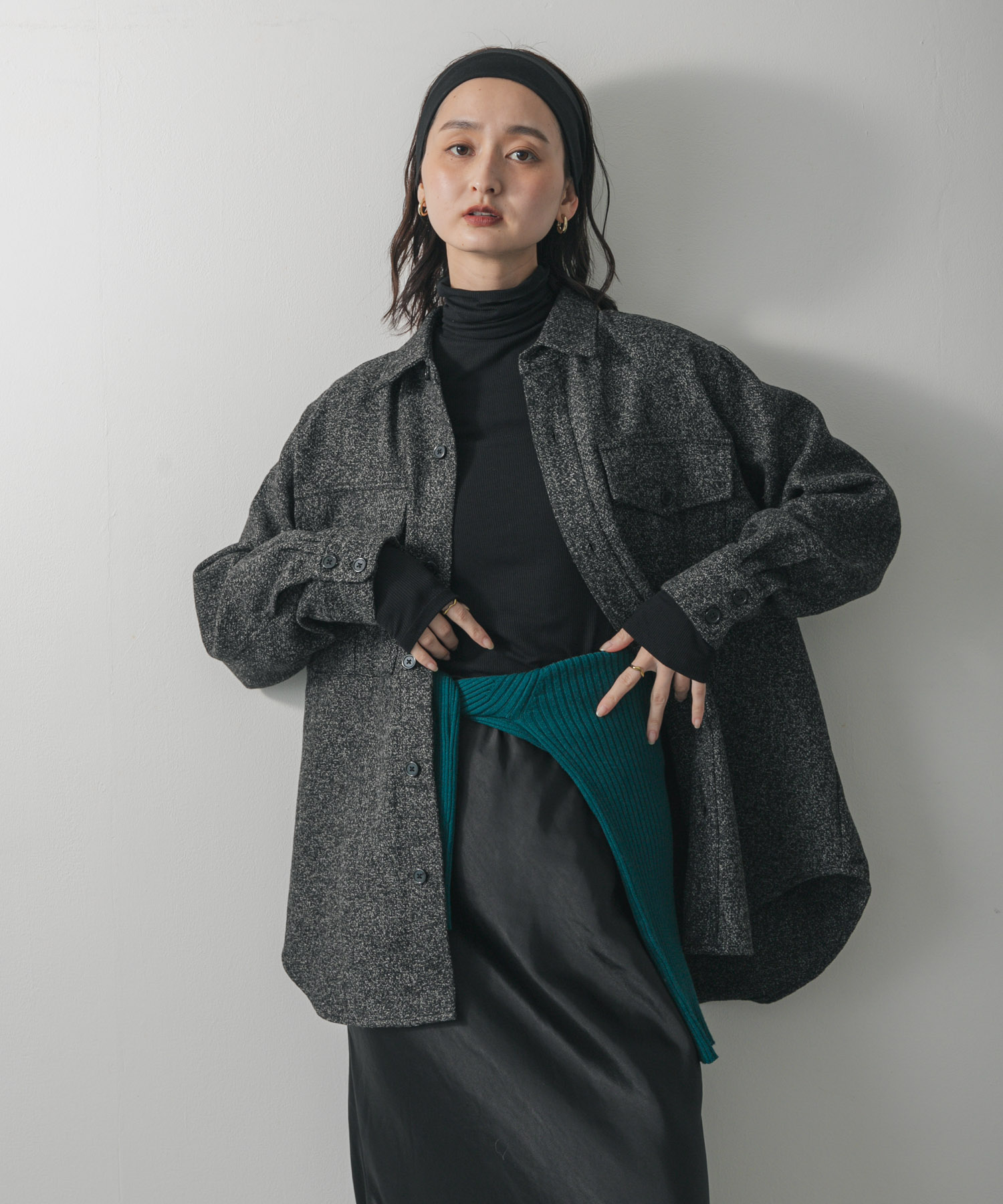 ウールライクオーバーシャツ