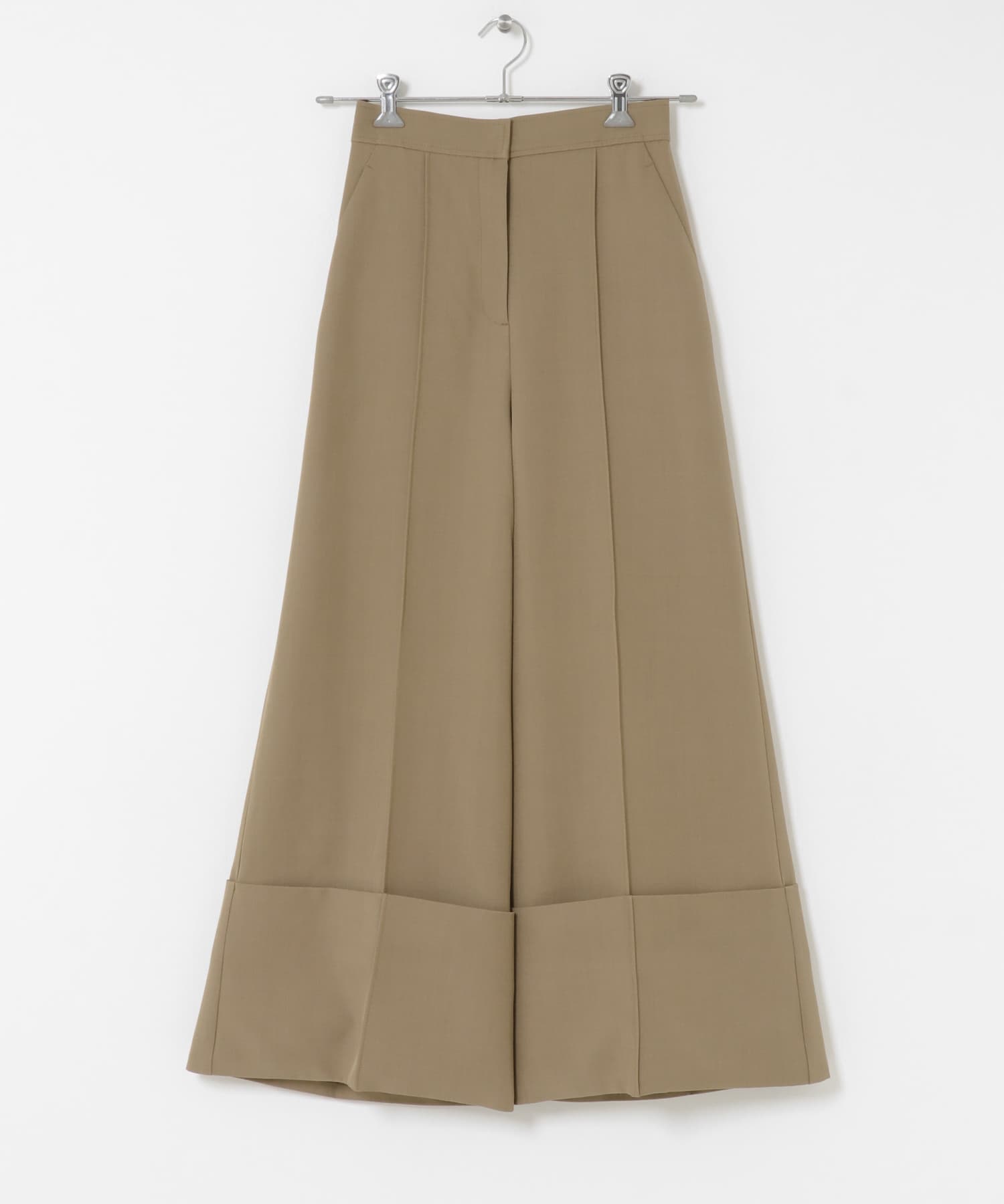 ワイドターンバックパンツ BEIGE S