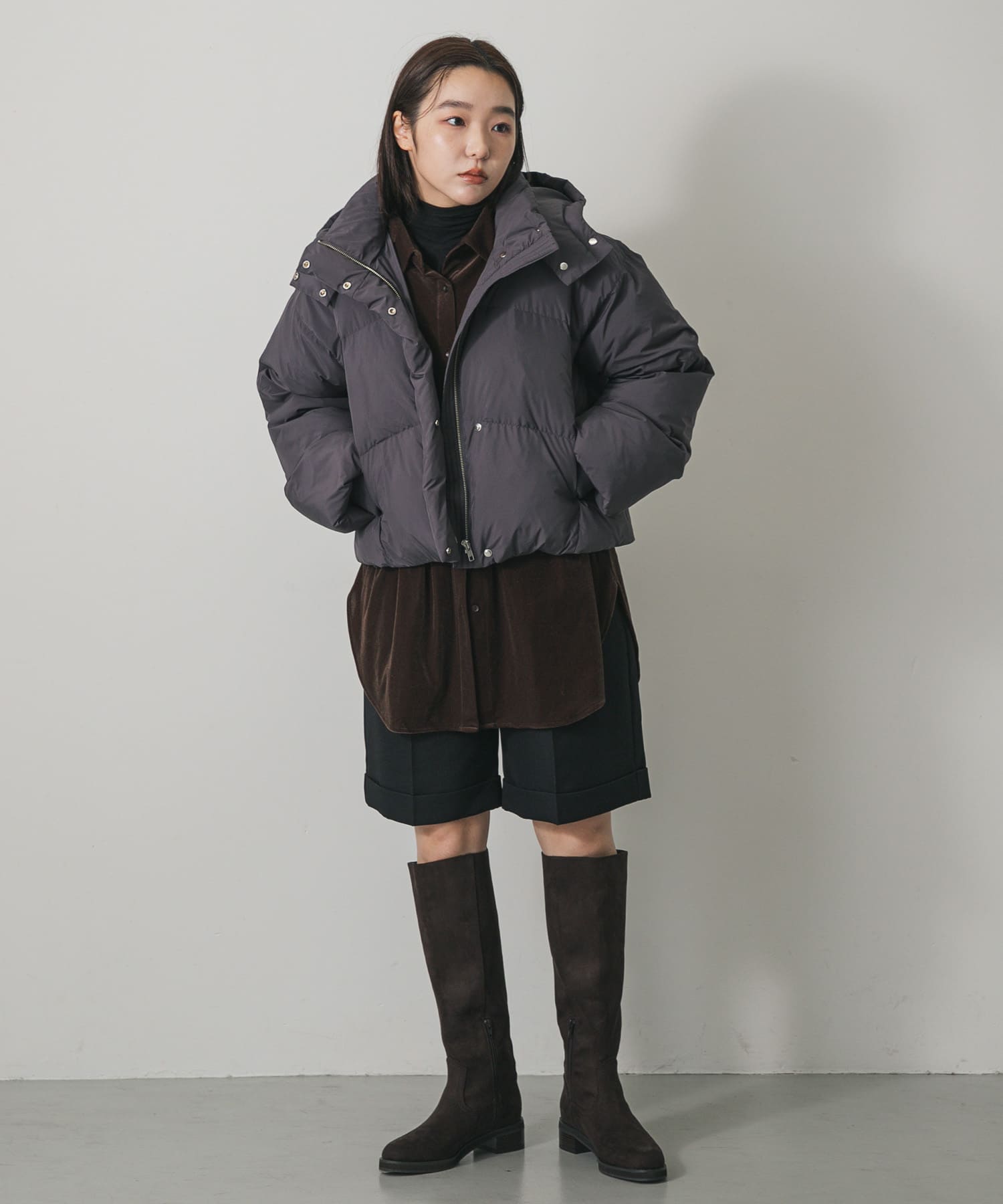 ターンバックハーフパンツ BLACK M