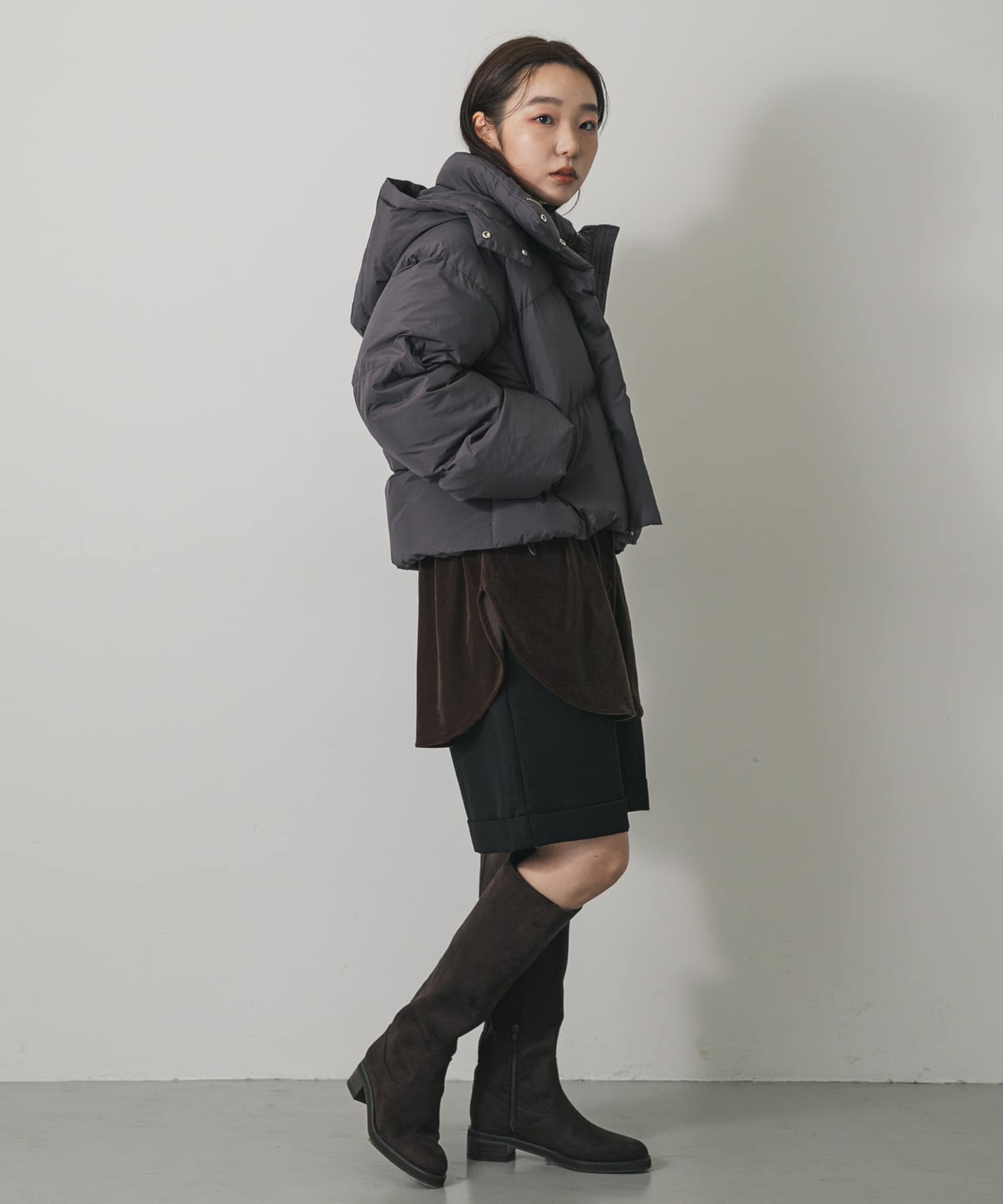 ターンバックハーフパンツ BLACK M