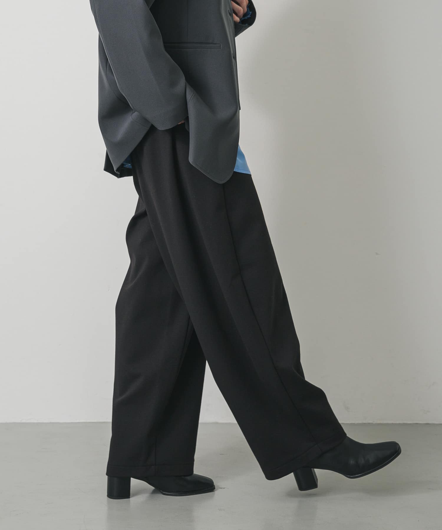 ワンポイントシシュウスウェットパンツ BLACK M