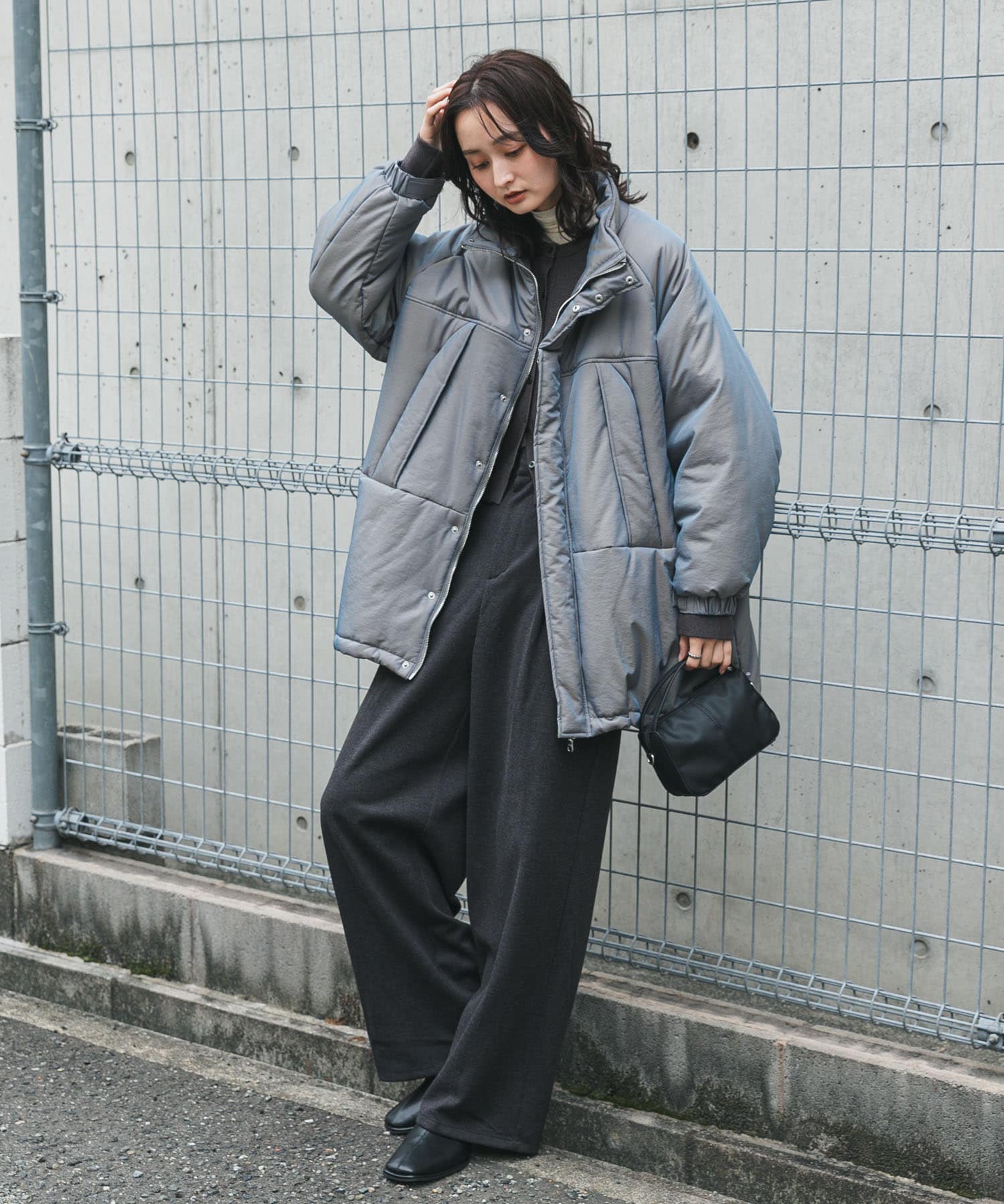 『BLACK, TALLサイズ/WEB限定』ジャージーストレートスラックス CHARCOAL S