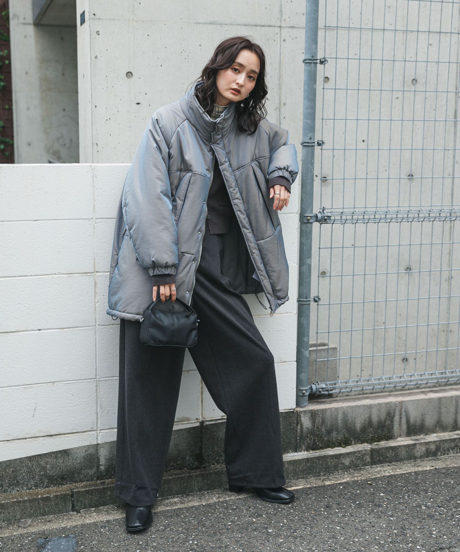 『BLACK, TALLサイズ/WEB限定』ジャージーストレートスラックス CHARCOAL S