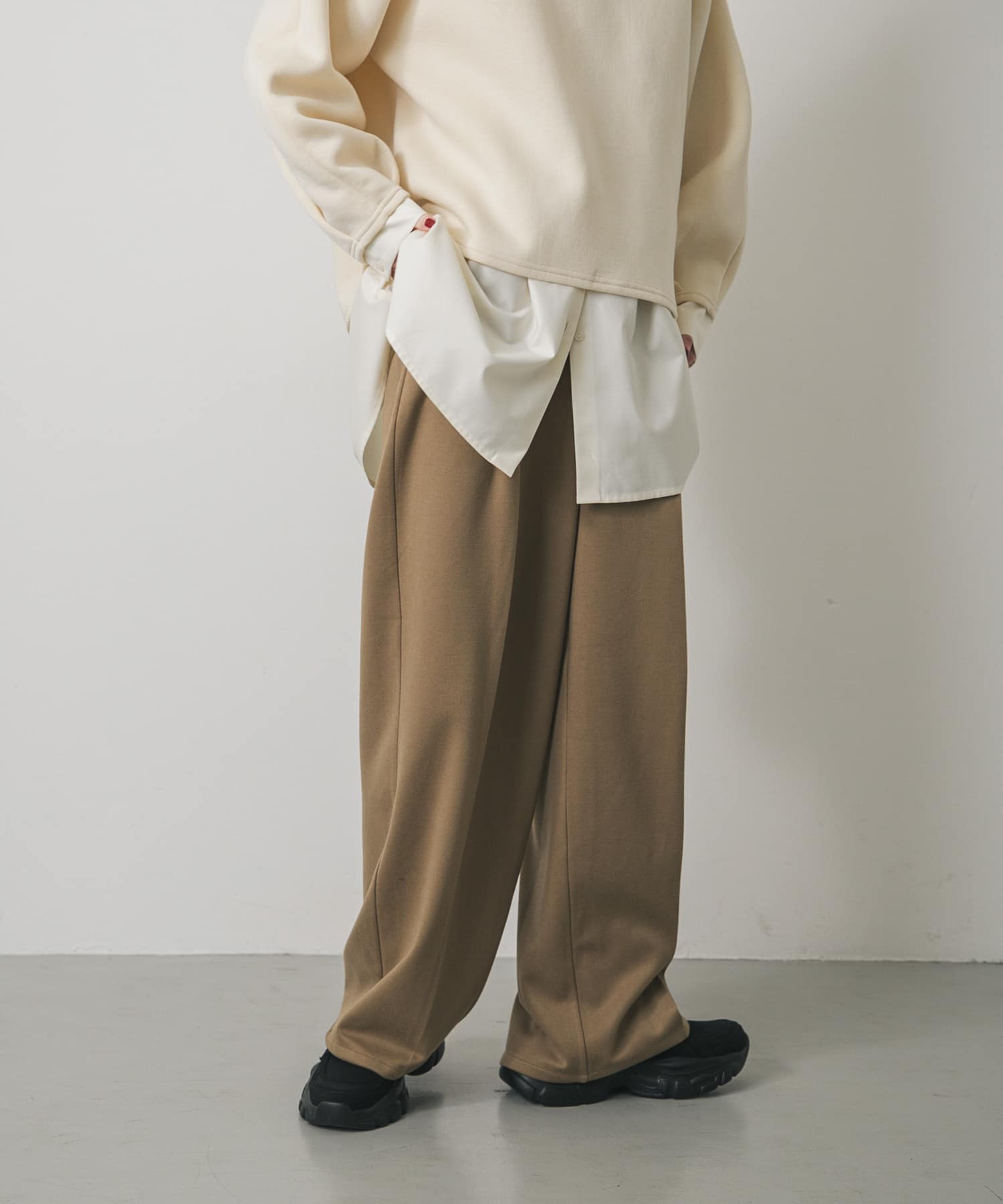 『BLACK, TALLサイズ/WEB限定』ジャージーストレートスラックス