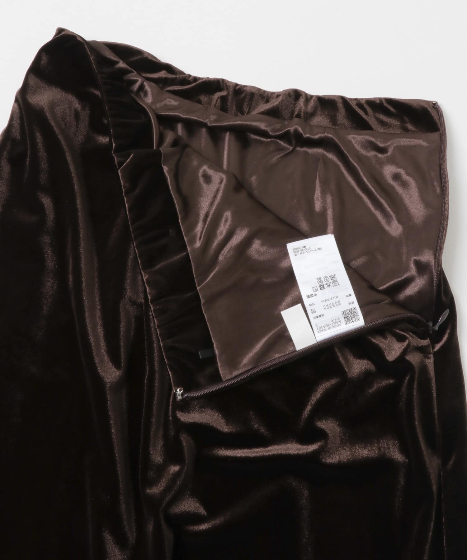 『TALLサイズ/WEB限定』ベロアナロースカート BROWN S