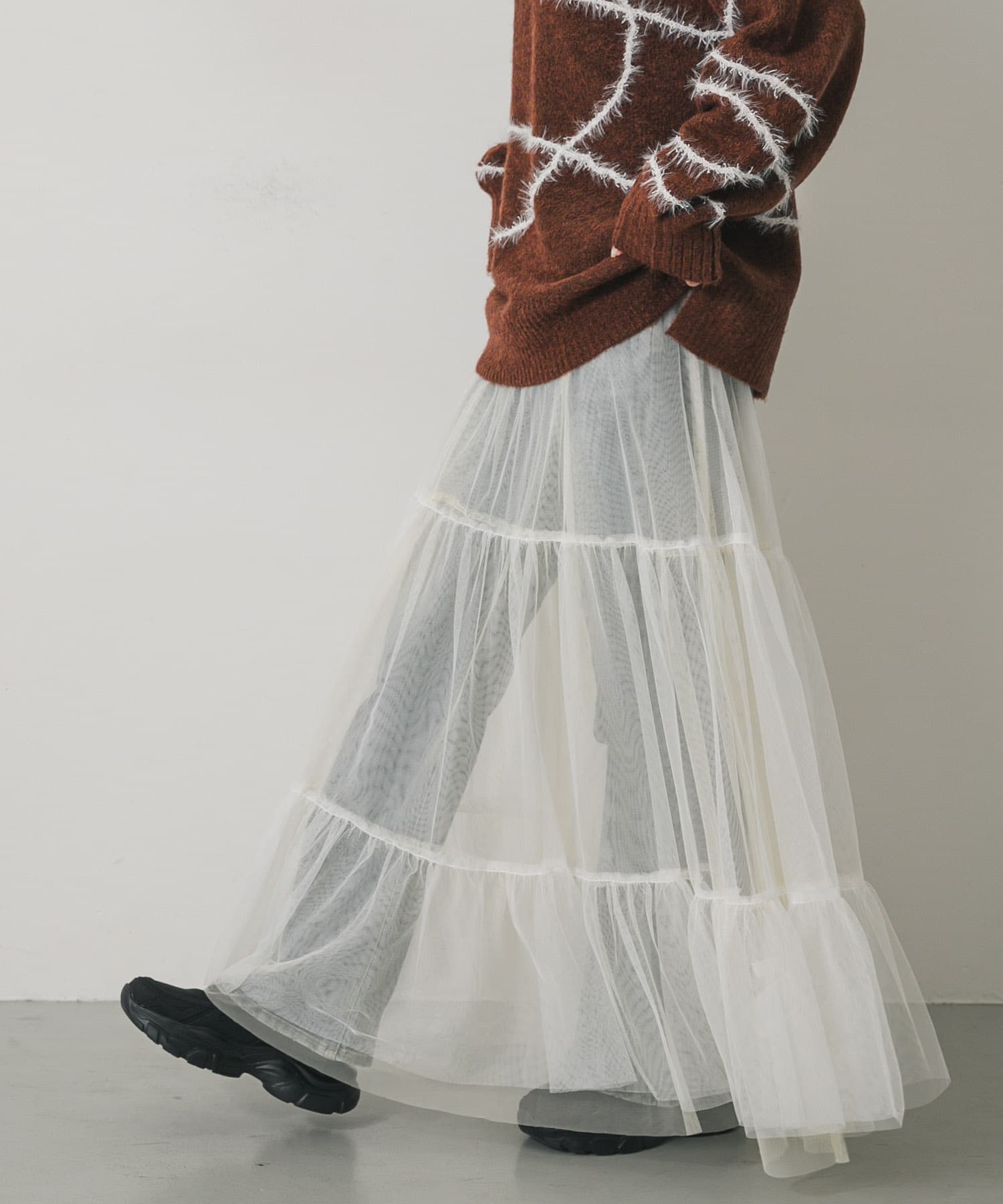 『2WAY仕様』レイヤードティアードチュールスカート