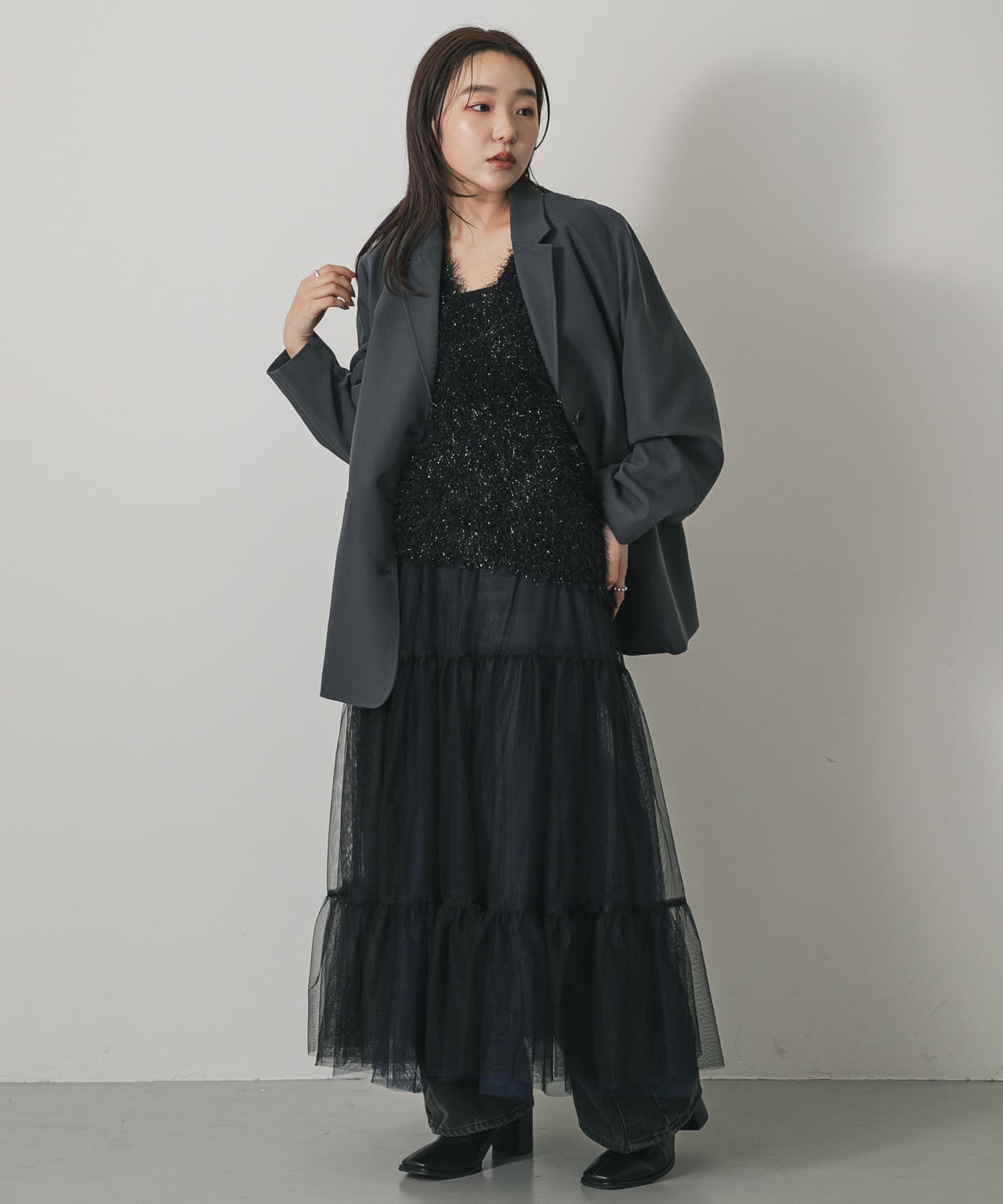 身長：158cm サイズ：one