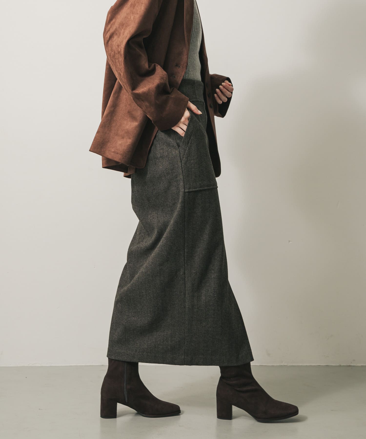 『XS, TALLサイズ/WEB限定』ジャージーメルトンアウトポケットスカート