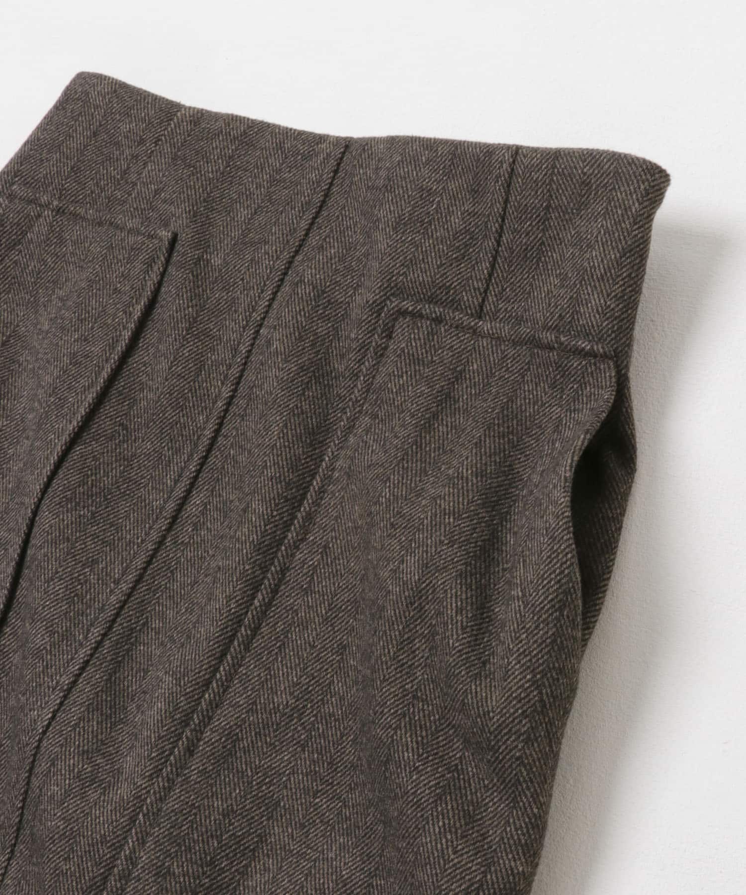 『XS, TALLサイズ/WEB限定』ジャージーメルトンアウトポケットスカート BRN×BLK XS