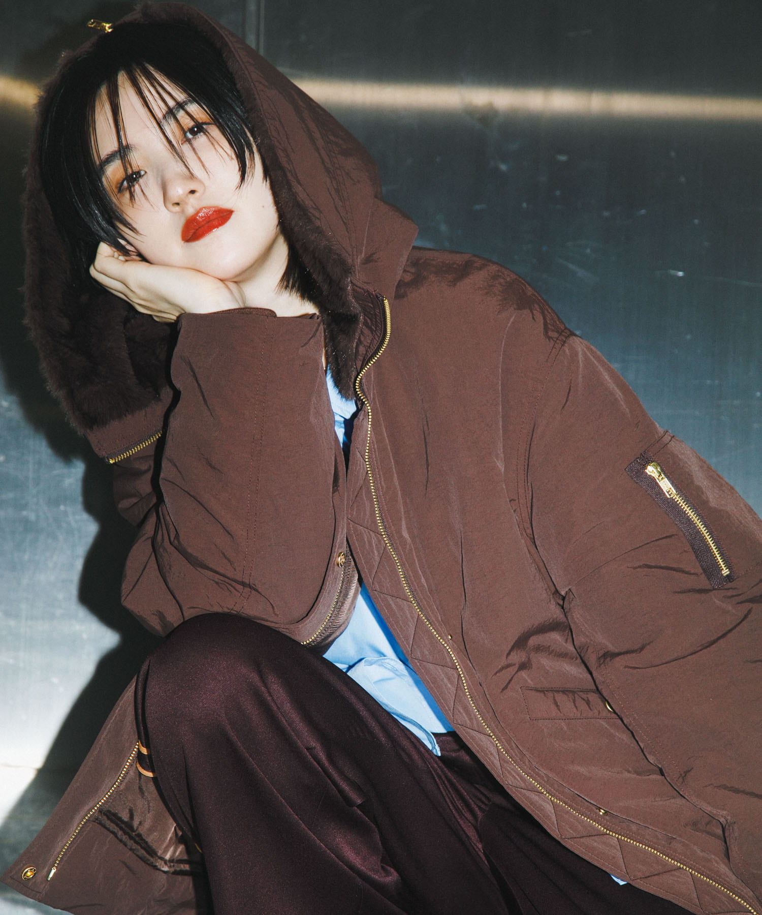 ファーエリバルーンブルゾン