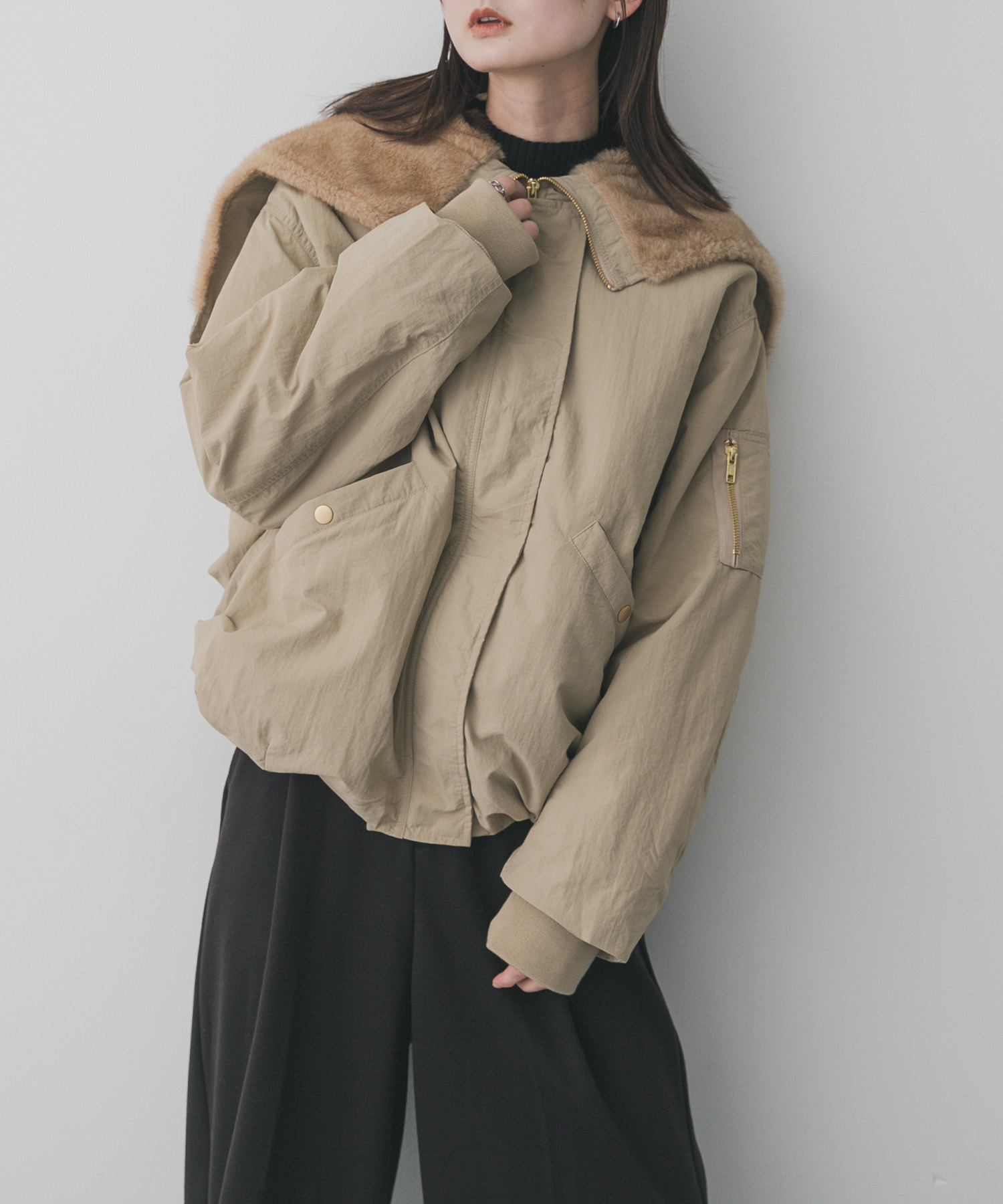 ファーエリバルーンブルゾン