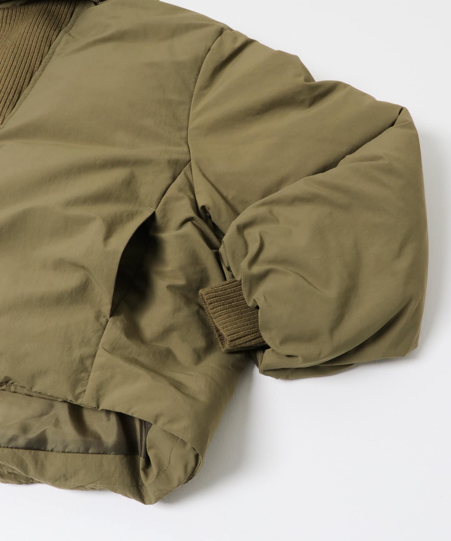 ビッグカラーショートパフジャケット KHAKI One
