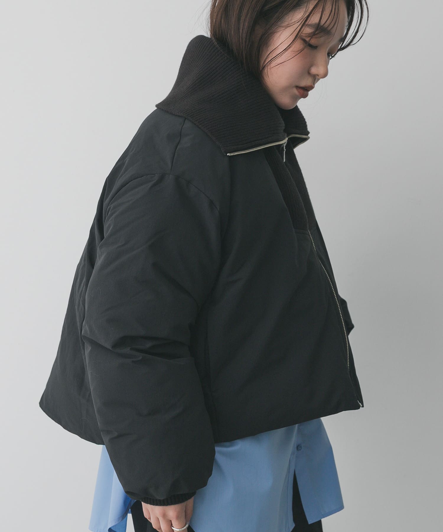 ビッグカラーショートパフジャケット(One KHAKI): アウター｜URBAN