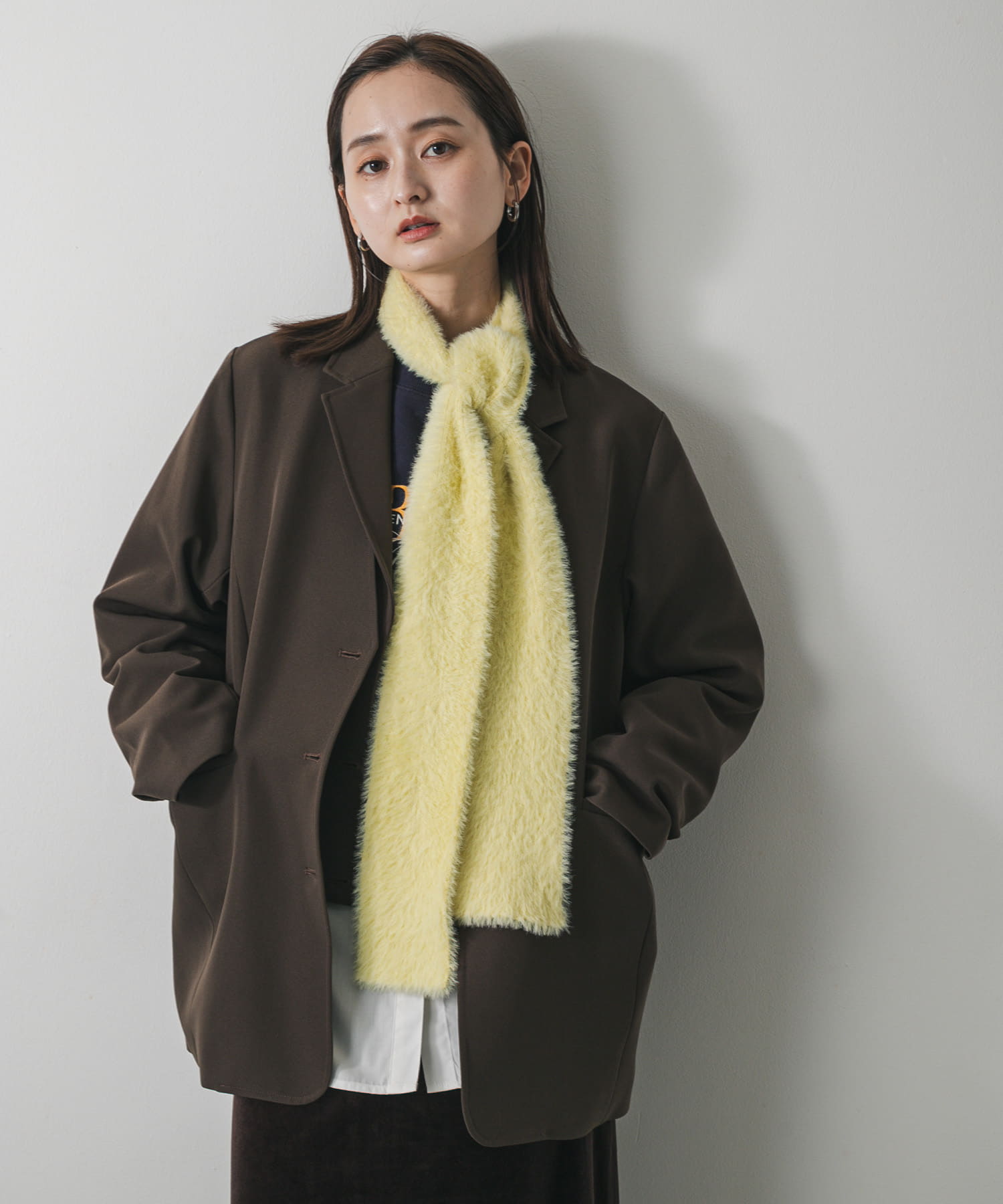 シャギーナローストール(one YELLOW): ファッション雑貨｜URBAN