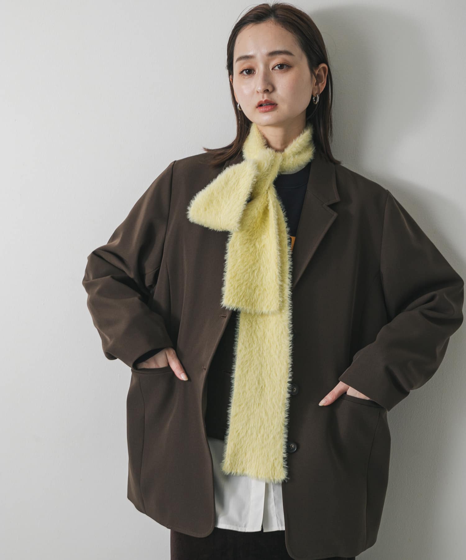 シャギーナローストール(one YELLOW): ファッション雑貨｜URBAN