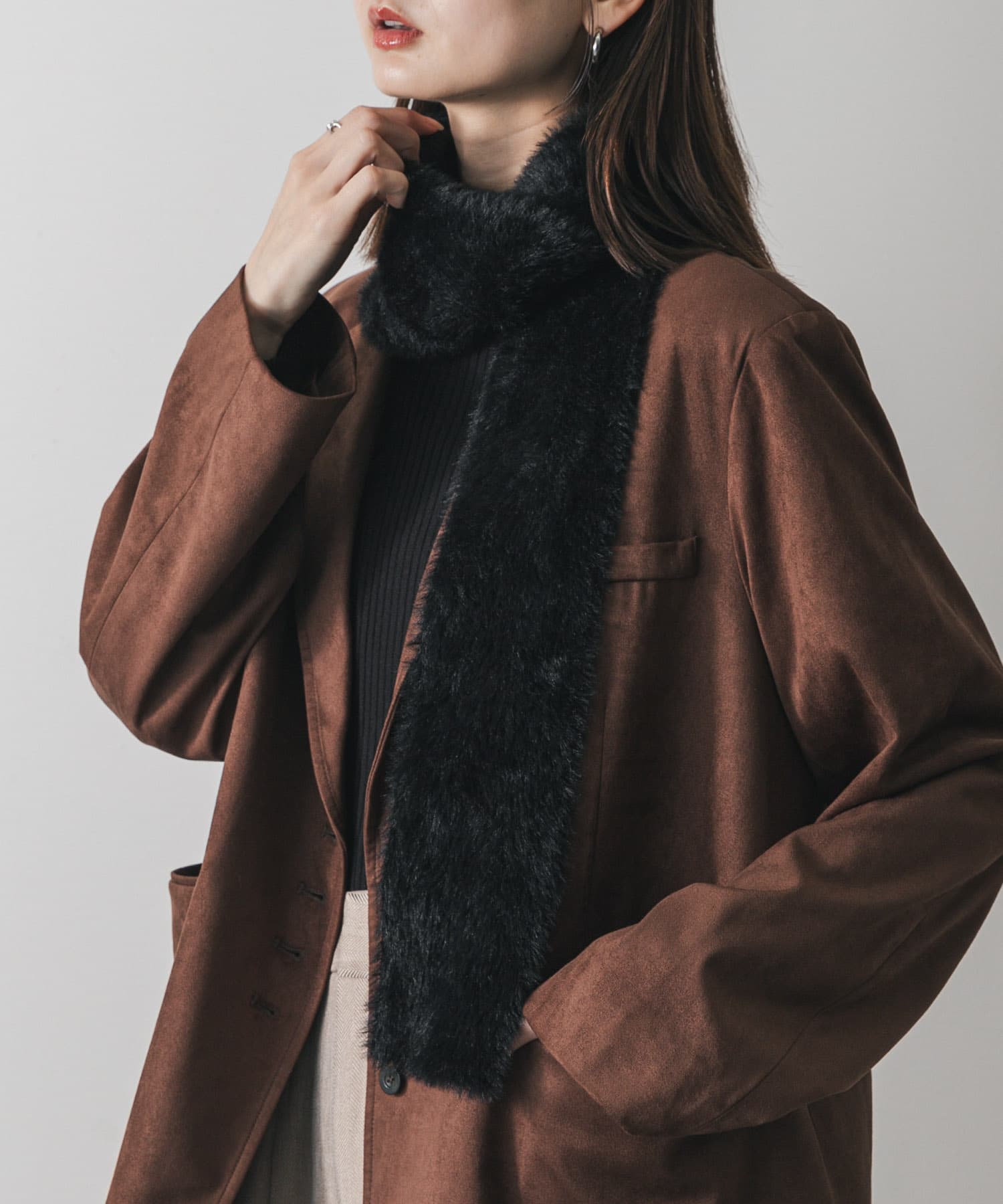 シャギーナローストール