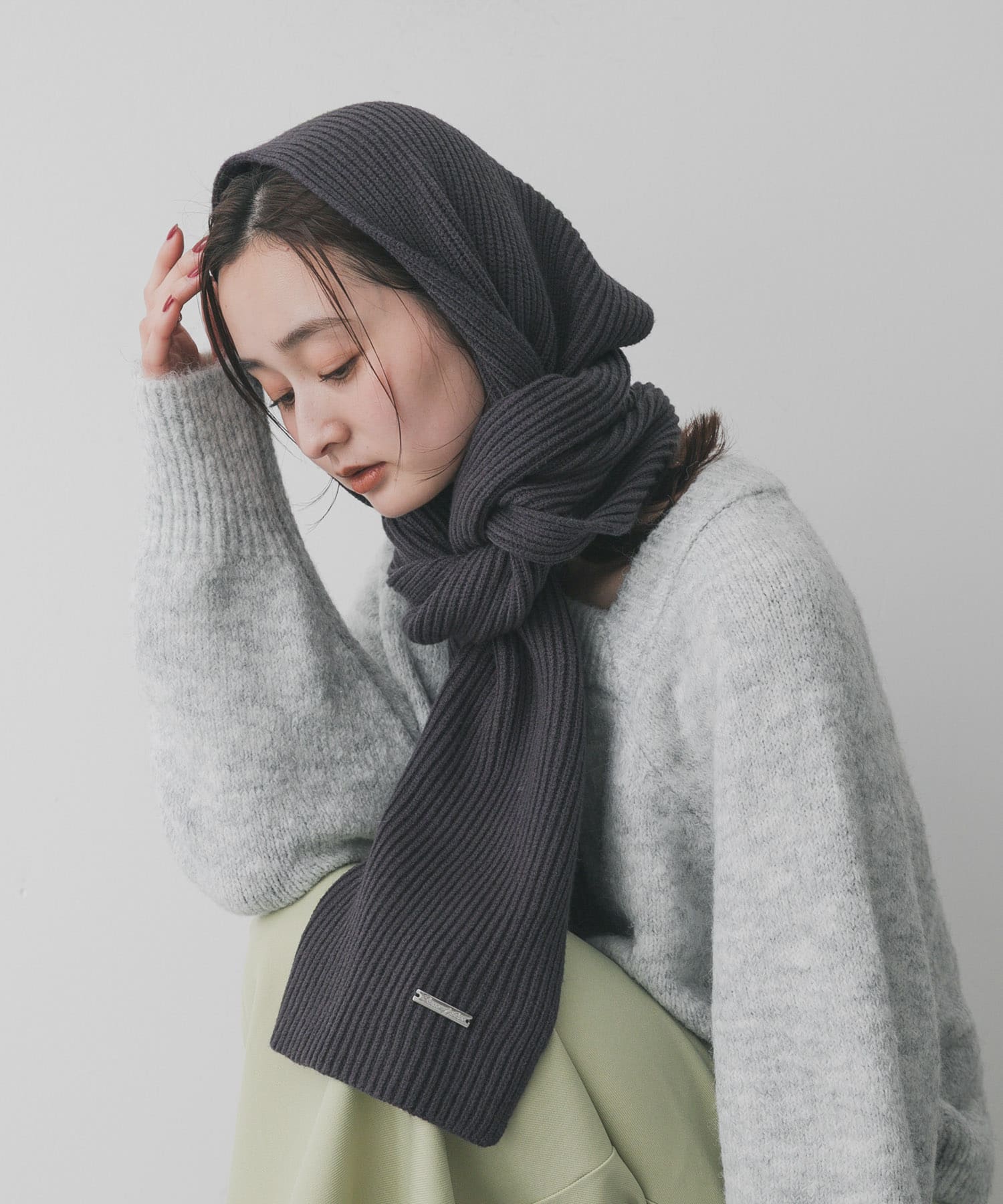 モチモチニットストール CHARCOAL one