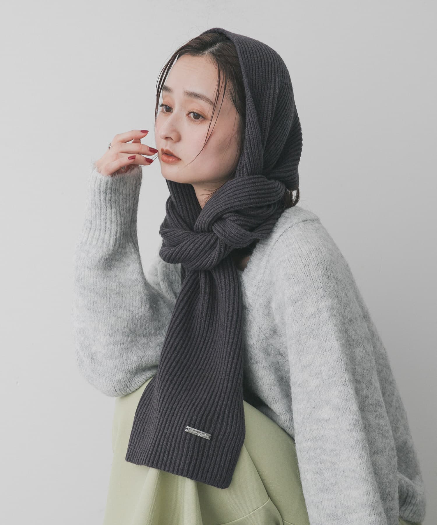 モチモチニットストール CHARCOAL one