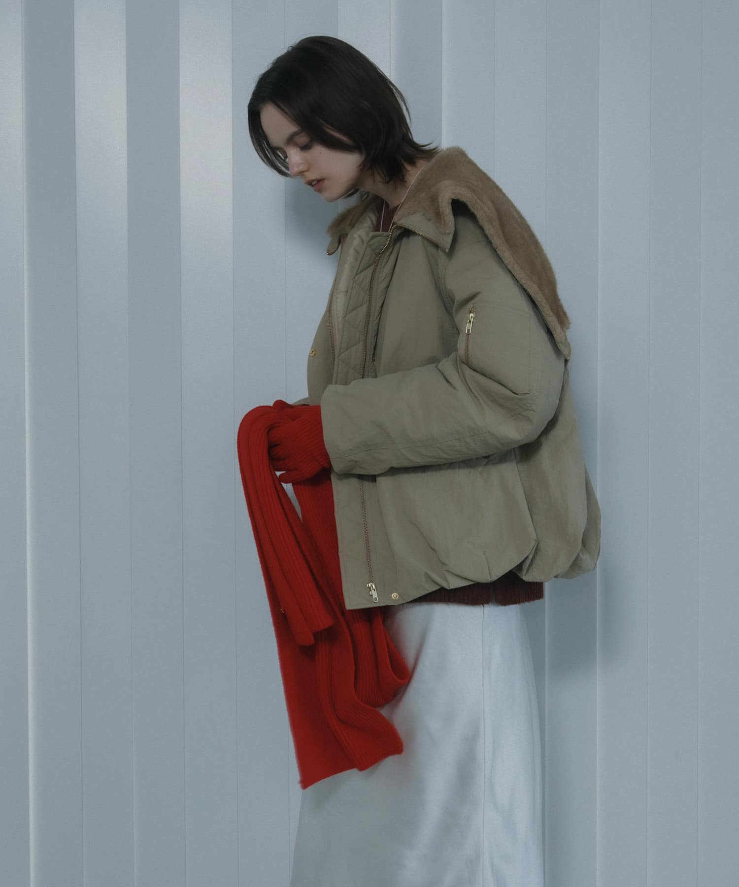 モチモチニットストール RED one