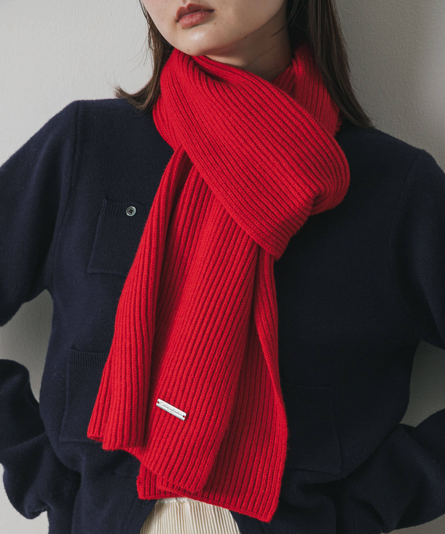モチモチニットストール RED one