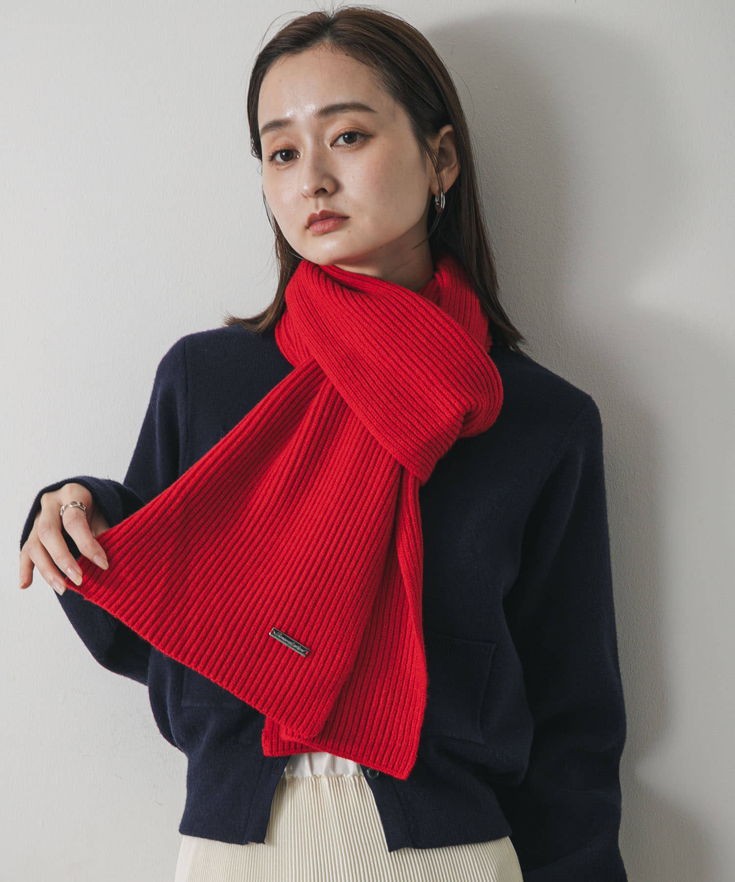 モチモチニットストール RED one