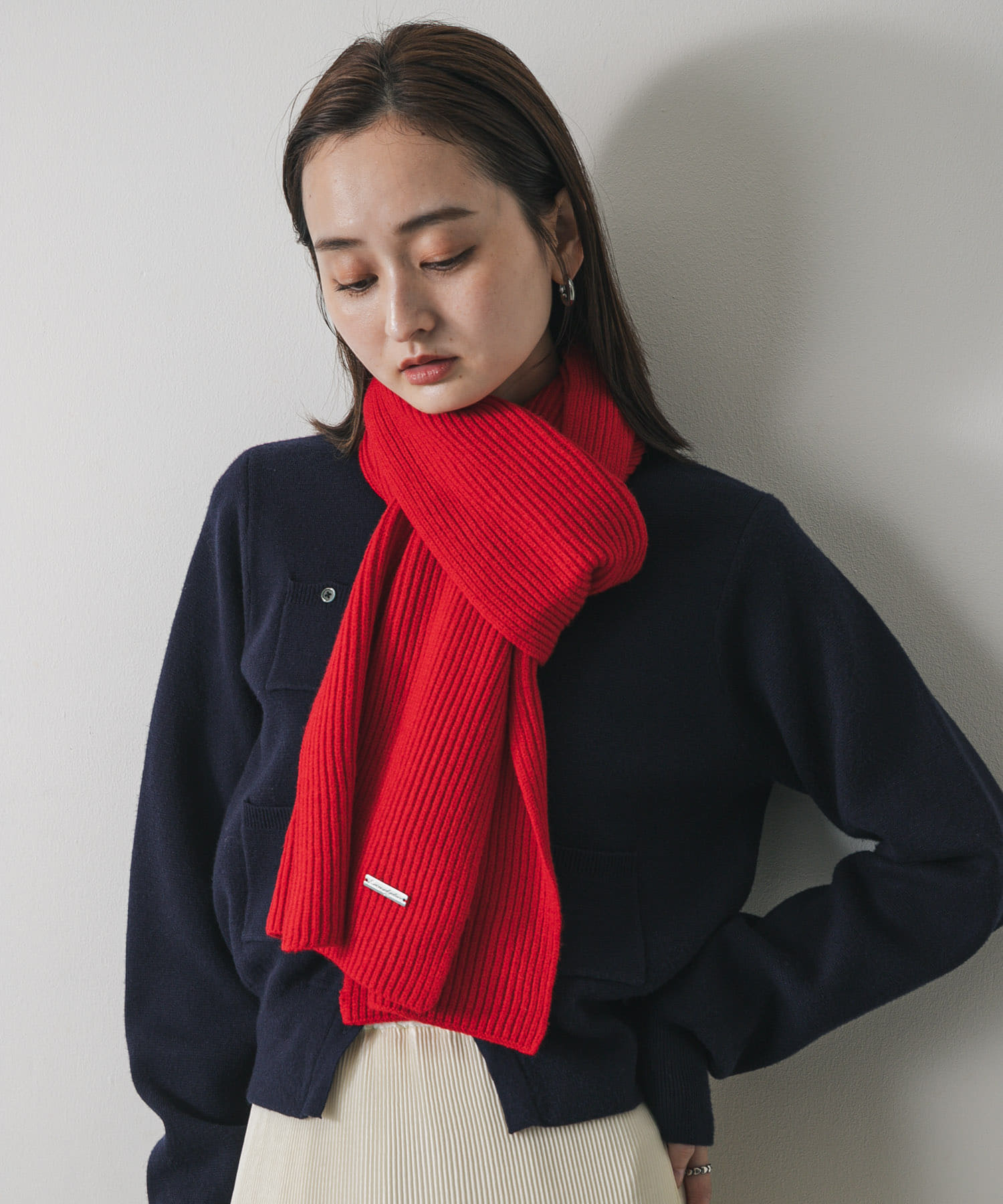 モチモチニットストール RED one