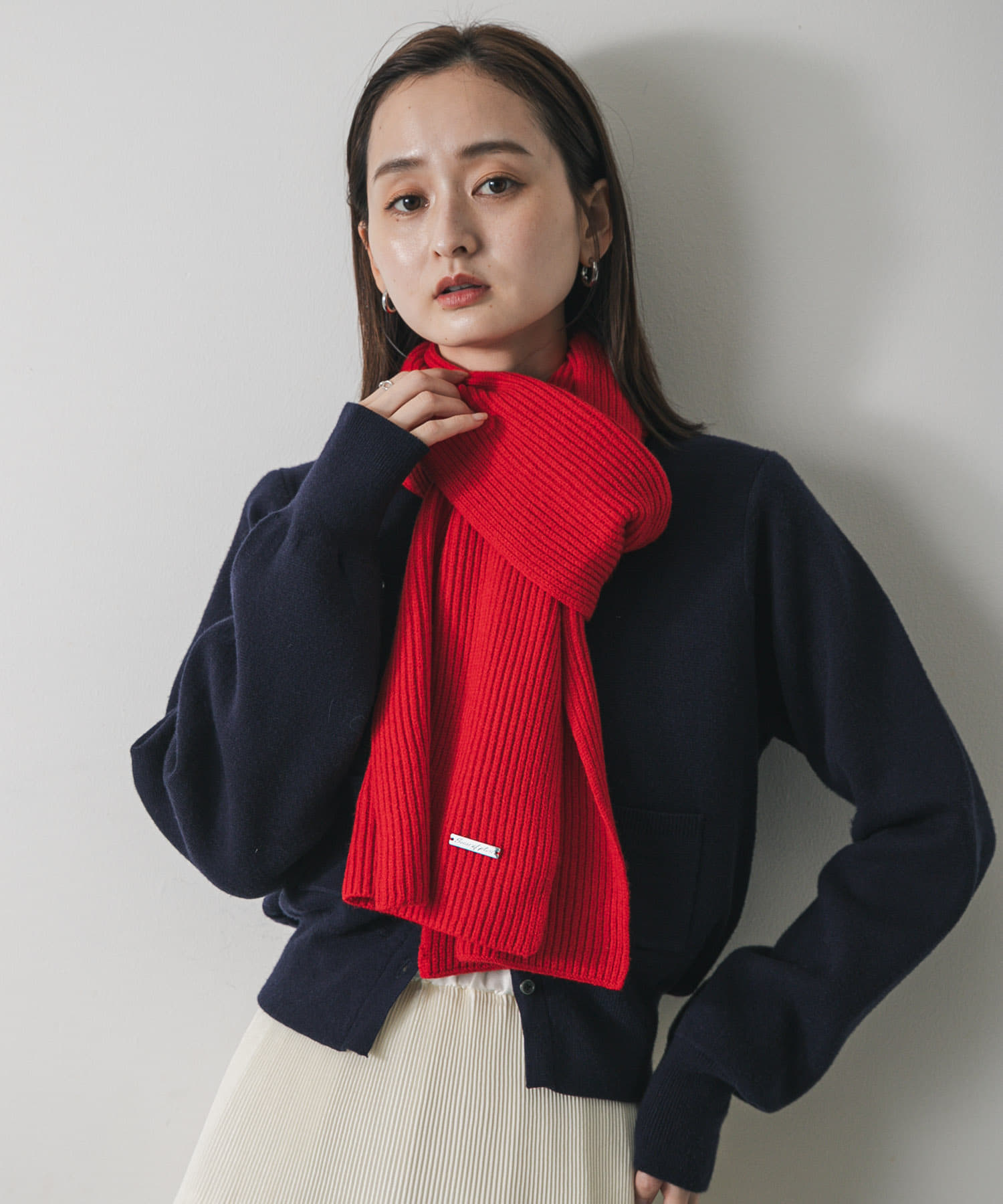 モチモチニットストール RED one