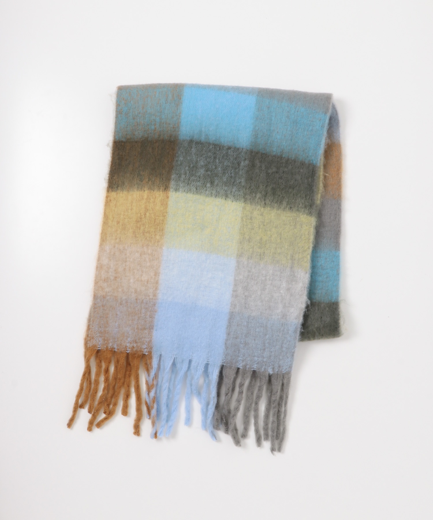 ボリュームチェックストール BLUE One