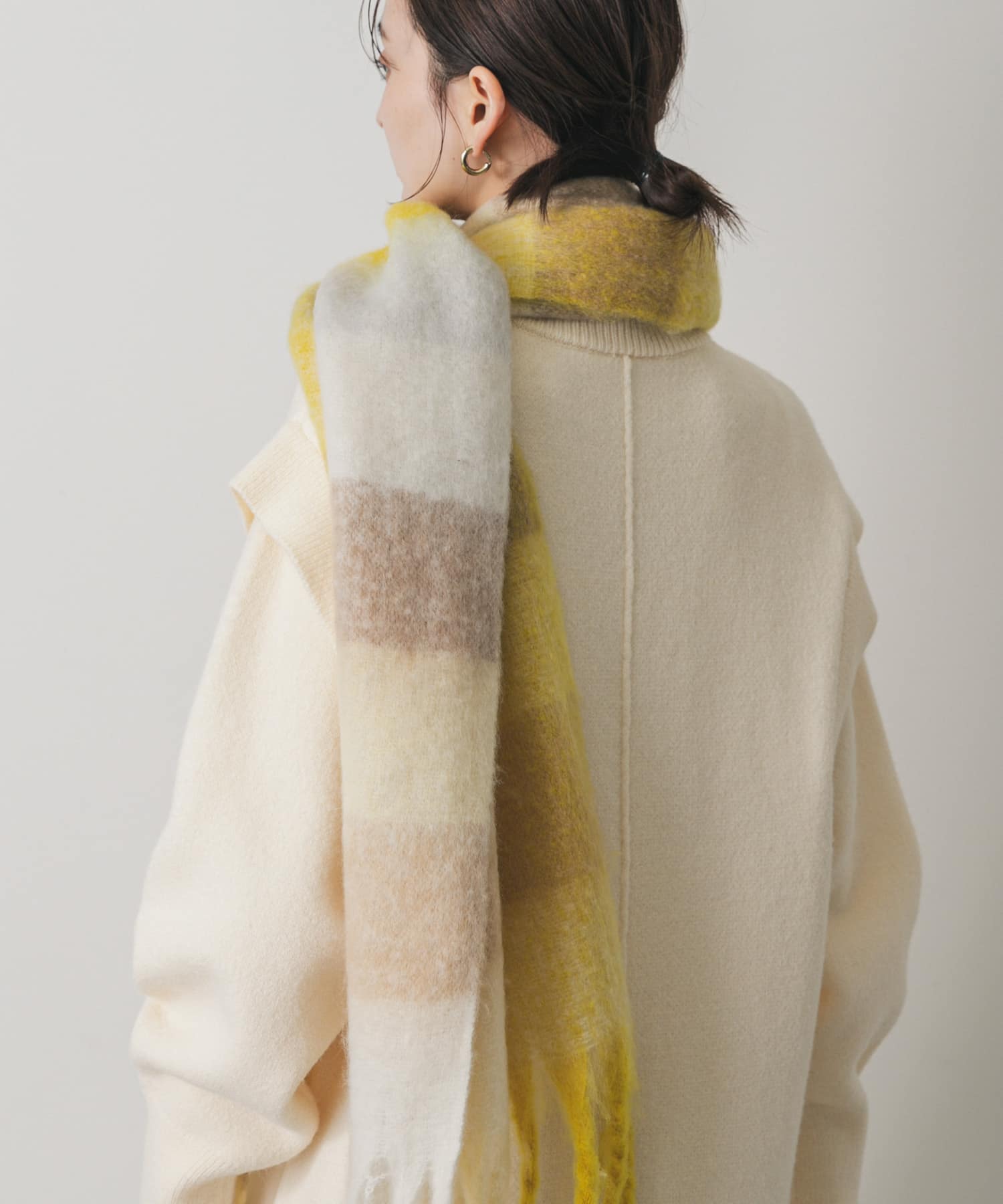 ボリュームチェックストール YELLOW One